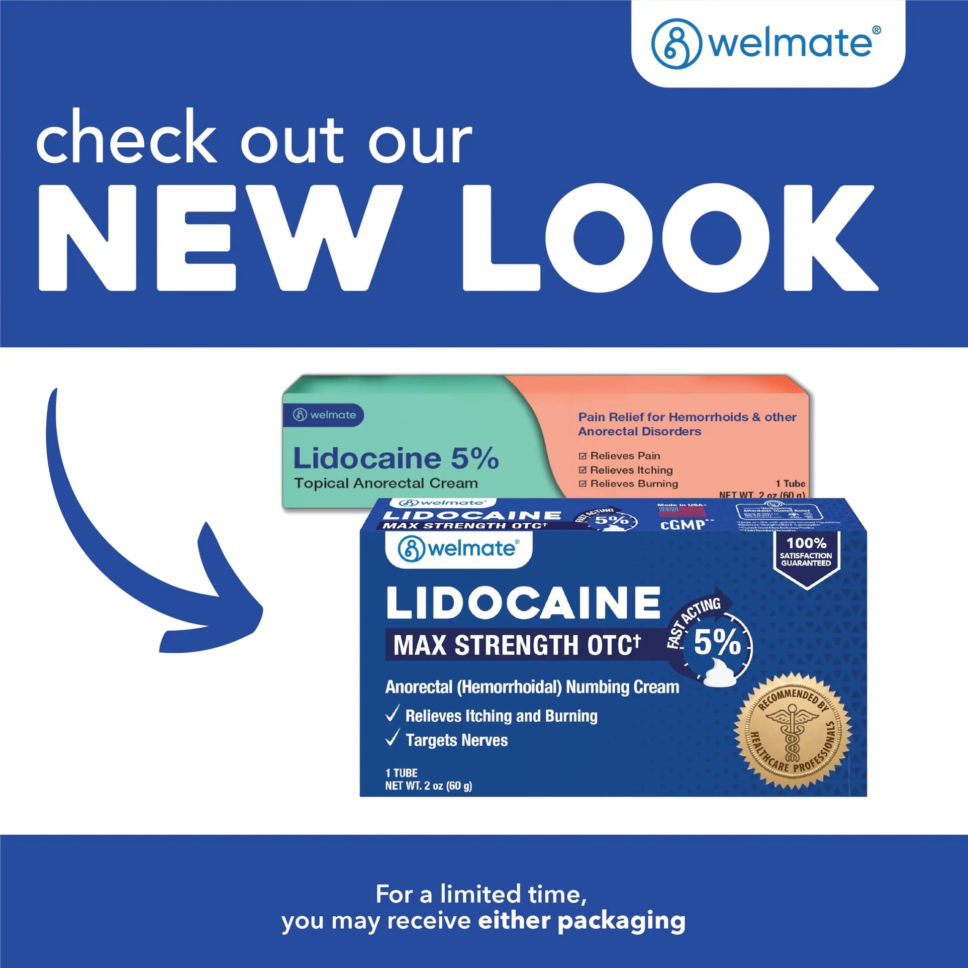 WELMATE 5% Lidocaine Cream for Hemorrhoids – Fast-Acting Lidocaine Numbing Cream & Topical Analgesic Cream for Anorectal Itch Relief, Unscented, Child Resistant Packaging 2 oz (60g) WELMATE buy supplements canada