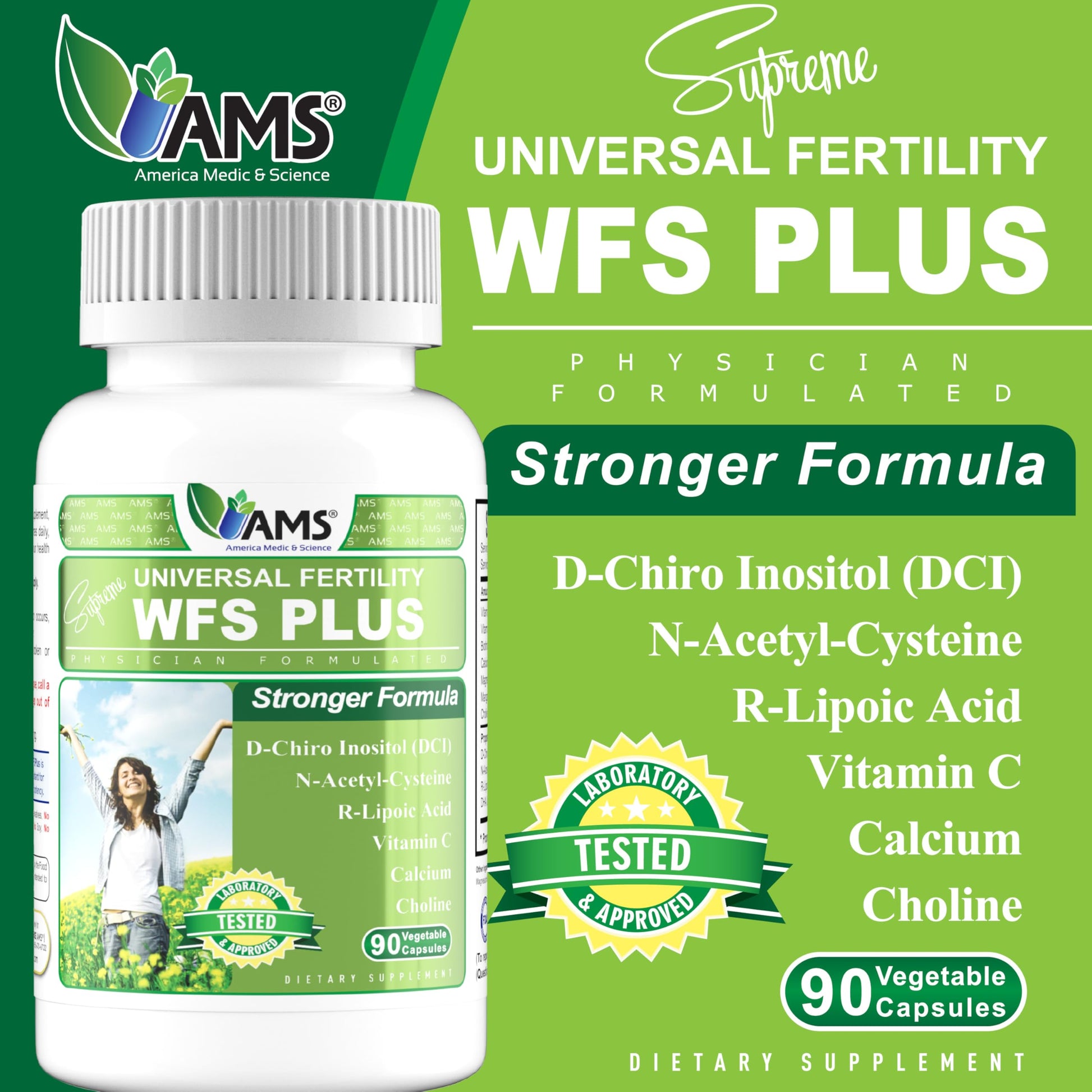 America Medic & Science WFS Plus Fertility Supplements for Women (90 Capsules) Supports Ovulatory Health | Natural Preconception Vitamins, Reproductive Aid, with D-Chiro Inositol, DHA |15-Day Supply. America Medic & Science buy supplements canada