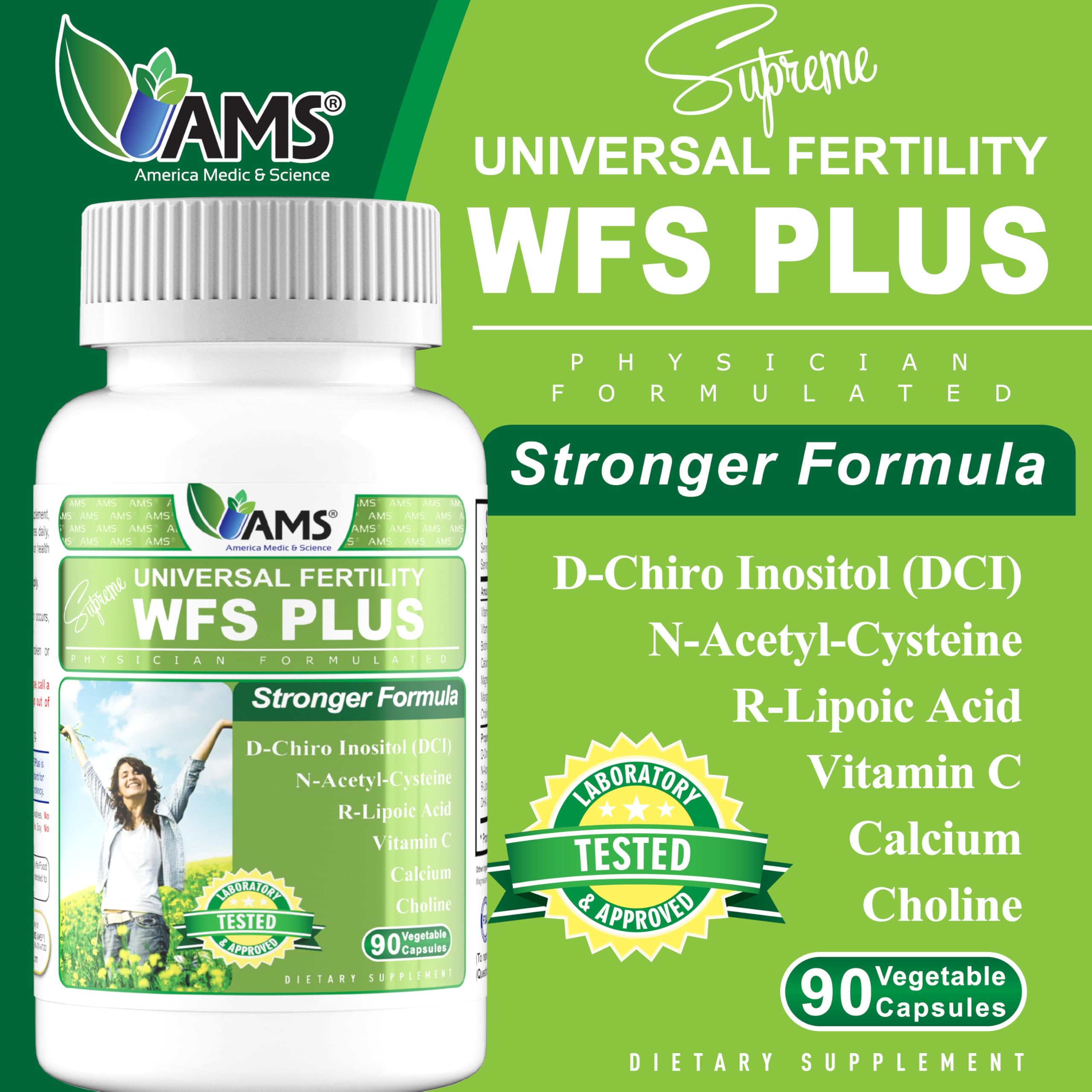 America Medic & Science WFS Plus Fertility Supplements for Women (90 Capsules) Supports Ovulatory Health | Natural Preconception Vitamins, Reproductive Aid, with D-Chiro Inositol, DHA |15-Day Supply. America Medic & Science buy supplements canada