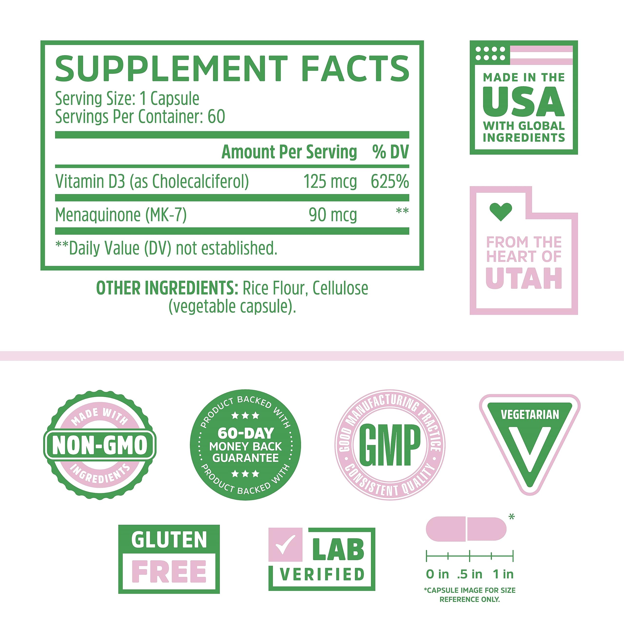 Zhou Nutrition Vitamin D3 K2, Bone and Heart Health Formula 5000 IU Vitamin D3 & 90 mcg Zhou Nutrition buy supplements canada
