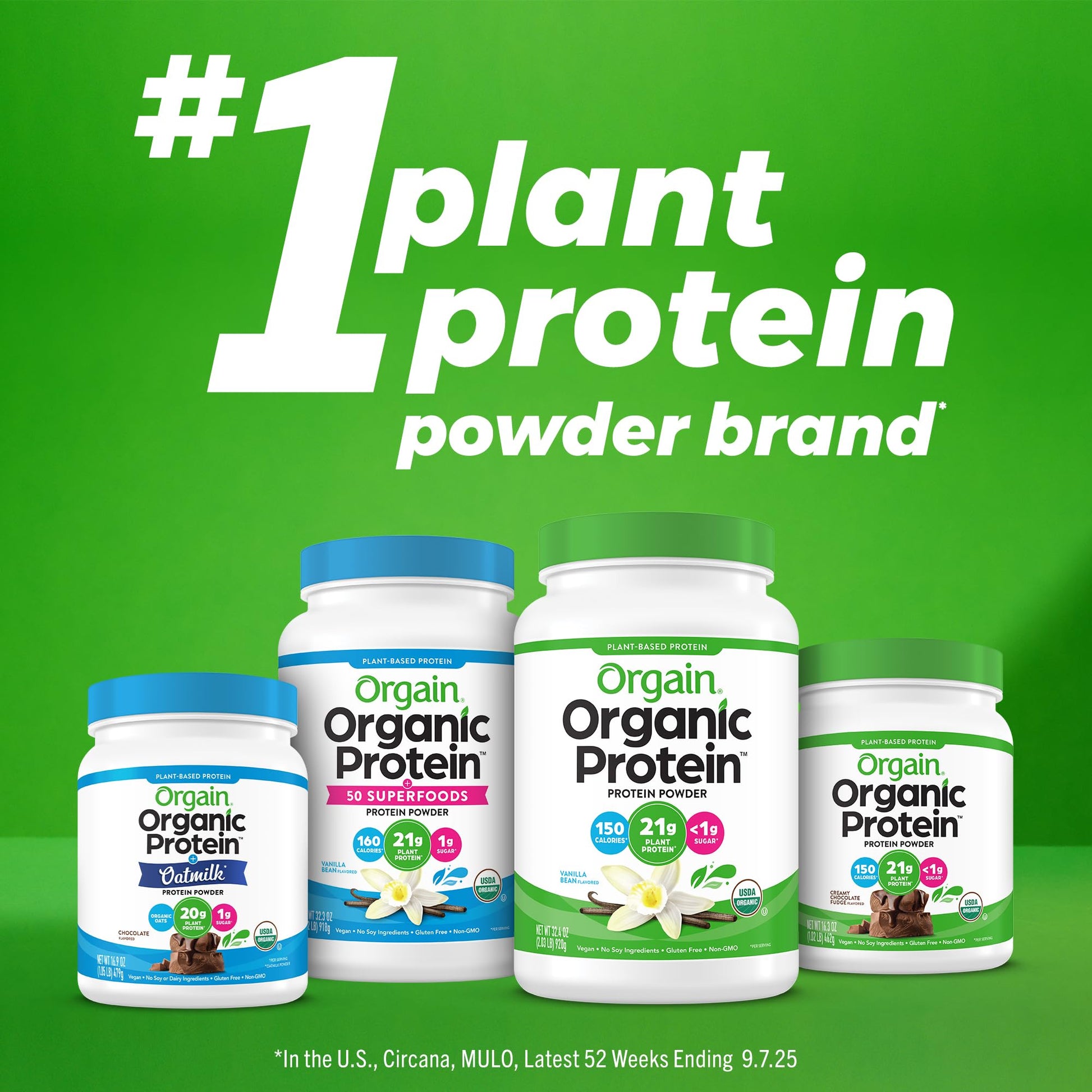 Orgain Organic Vegan Protein Powder, Vanilla Bean - 21g Plant Based Protein, 4g Prebiotic Fiber, No Lactose Ingredients, No Added Sugar, Non-GMO, For Shakes & Smoothies Orgain buy supplements canada