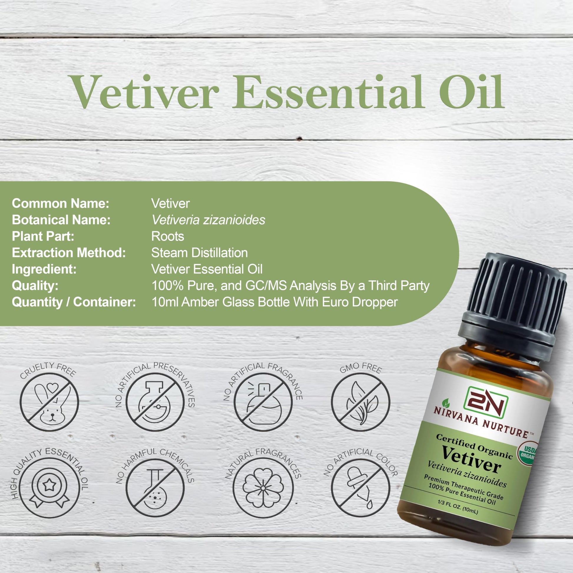 Nirvana Nurture Vetiver Essential Oil USDA Certified Organic 100% Pure Premium Therapeutic Grade Nirvana Nurture buy supplements canada