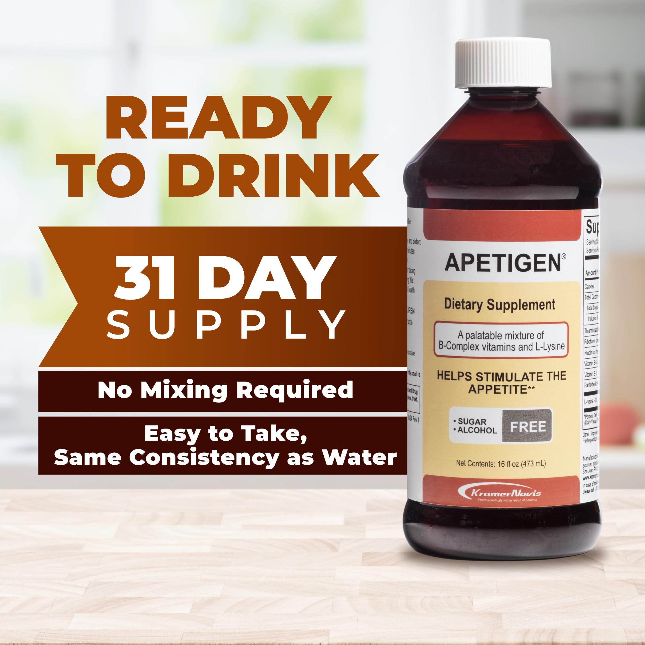 Apetigen Appetite Stimulant for Kids & Adults – Vitamin B-Complex with L-Lysine Liquid – Sugar Free Weight Gain Supplement for Picky Eaters – Caramel Flavor, 16oz Apetigen buy supplements canada