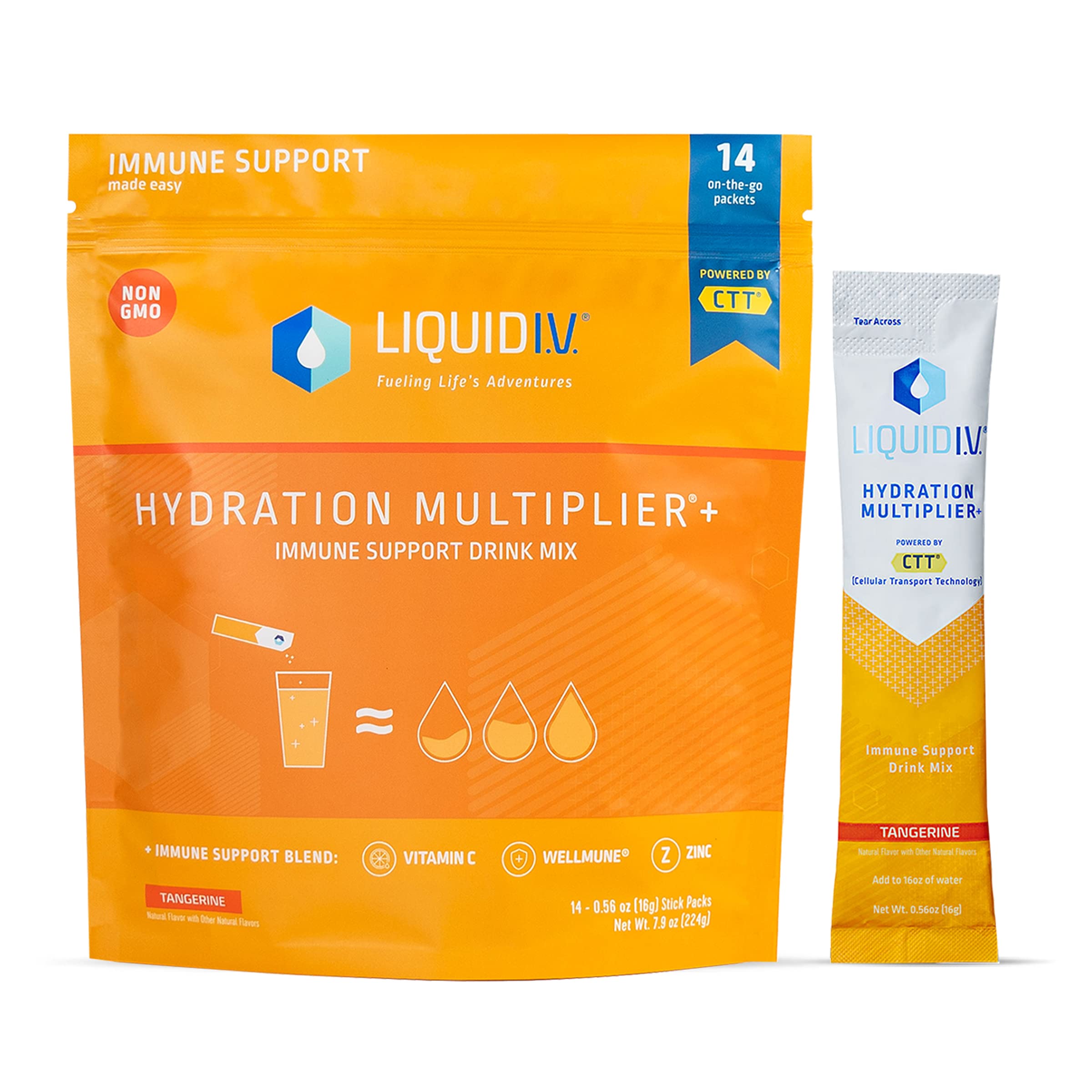 Liquid I.V. Hydration Multiplier + Immune Support - Tangerine - Hydration Powder Packets Liquid I.V. buy supplements canada