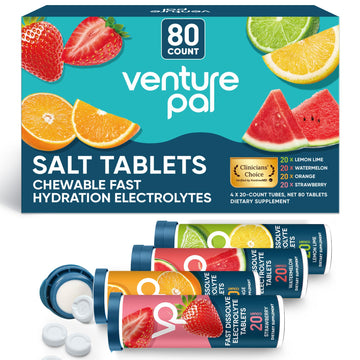 Venture Pal Chewable Electrolyte Tablets, 80 Count Fast-Dissolve Sugar-Free Stick Salt Tablets,Gluten Free – Variety Pack for Rapid Hydration, Outdoor Running, Venture Pal buy supplements canada