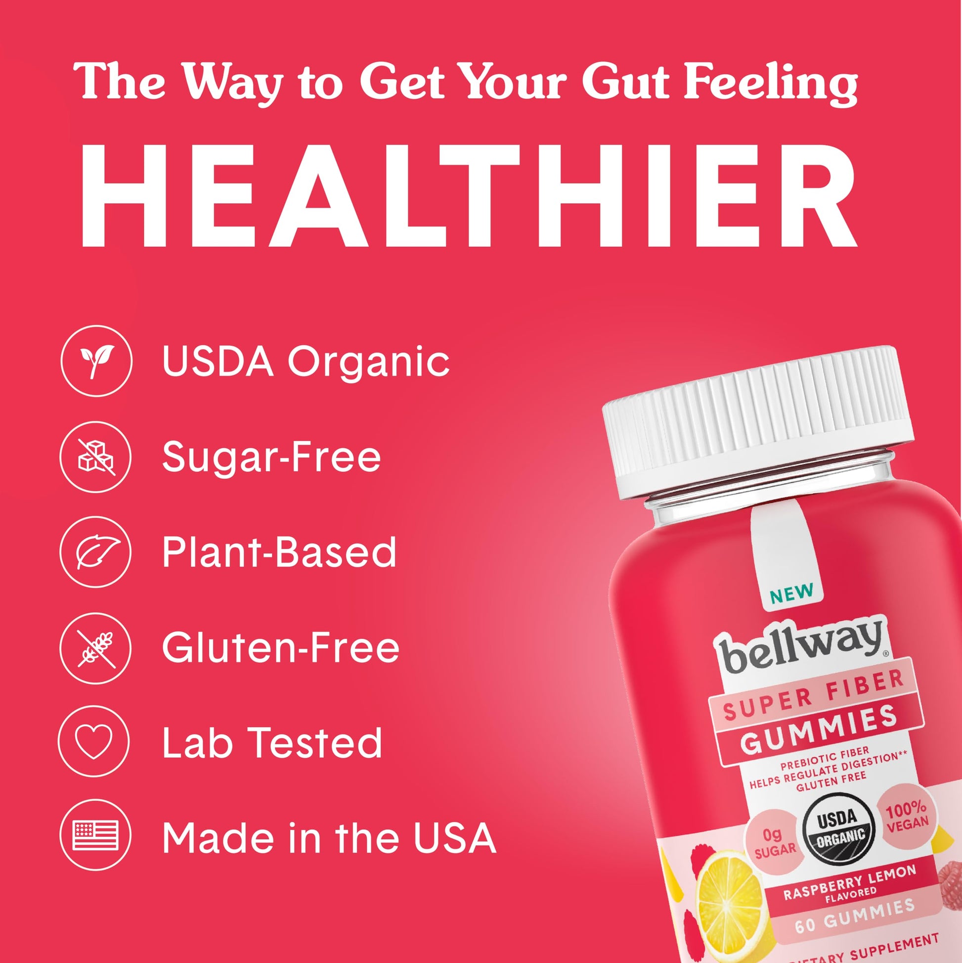 Bellway Super Fiber Gummies for Adults (5 Pack) - Sugar Free Organic Fiber Supplement Bellway buy supplements canada