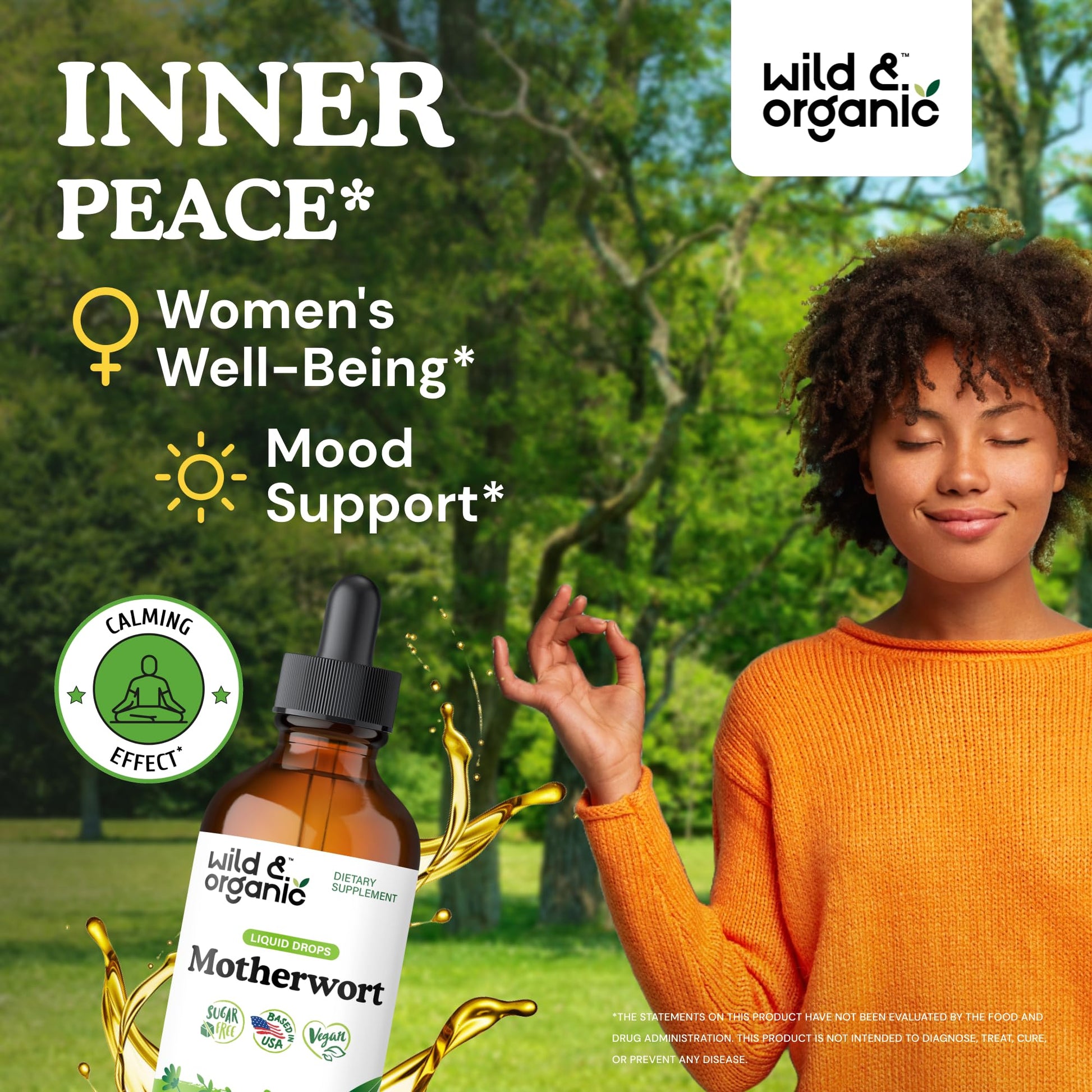 Wild & Organic Motherwort Tincture - Good Mood, Calmness, Overall Support - Supplements for Women with Motherwort Herb - Vegan, Sugar & Alcohol-Free Extract Drops - 4 fl oz Wild & Organic buy supplements canada