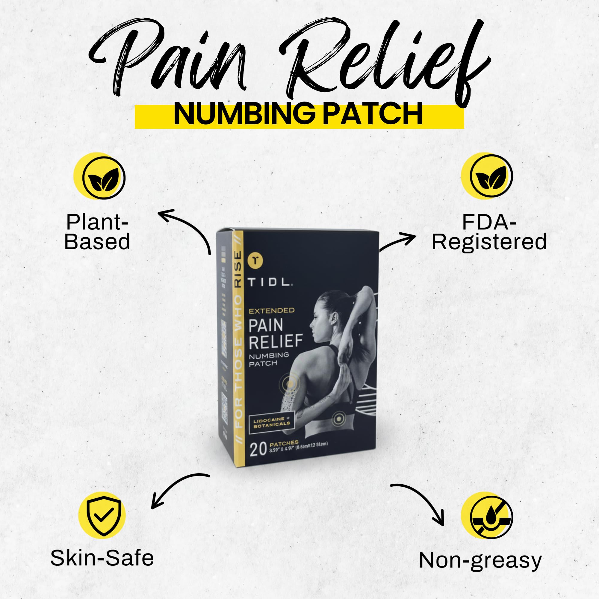 TIDL Recovery Patches, 20 Count, Maximum Strength for Targeted Back Pain, Joint & Muscle Pain Relief, Immediate Numbing & Soothing, Non-Stick Adhesive for Easy Application & Removal TIDL buy supplements canada