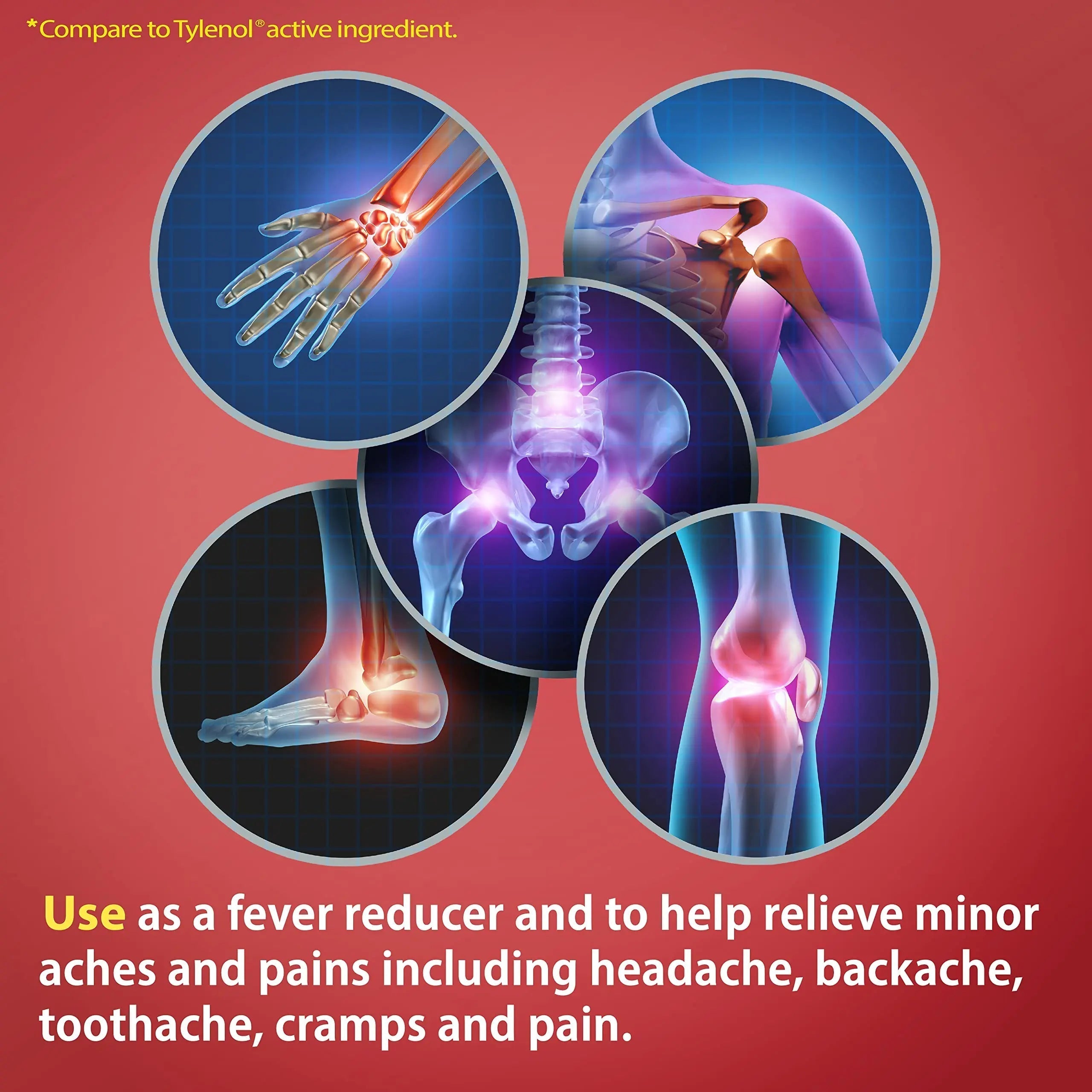 HealthA2Z® Extra Strength Pain Relief | Acetaminophen 500mg | Contains No Aspirin | Fever Reducer | Pain Reliever (500 Count (Pack of 1)) HealthA2Z buy supplements canada