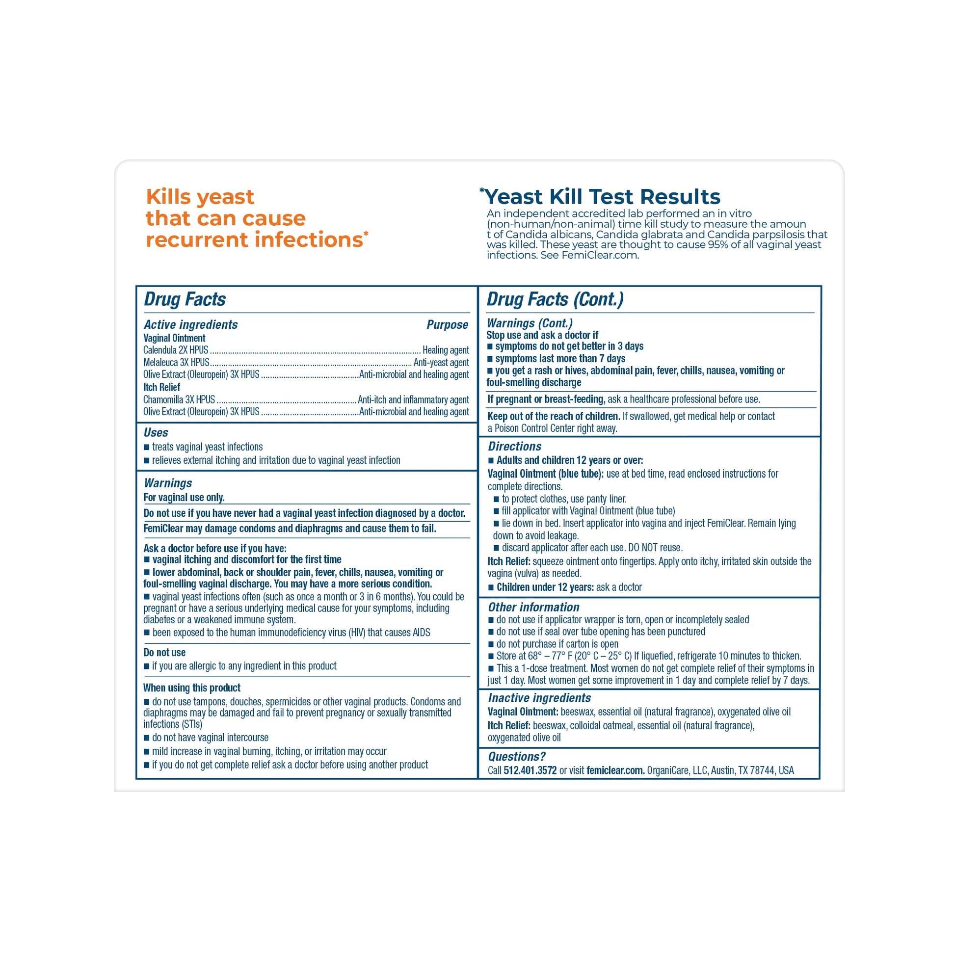 FemiClear 1-Day Dose Yeast Infection | Yeast Infection Relief | Homeopathic Solution FemiClear buy supplements canada