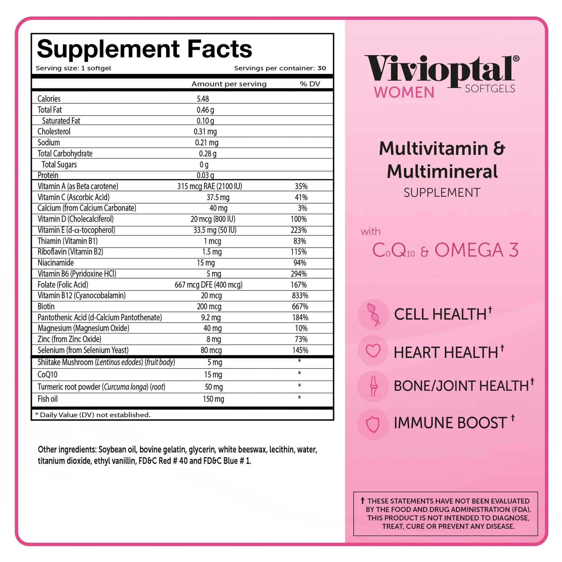 Vivioptal Women, 30 Capsules, CoQ10 & Omega-3, Multivitamin & Multimineral, Gluten Free, German Formula Vivioptal Vitamins buy supplements canada