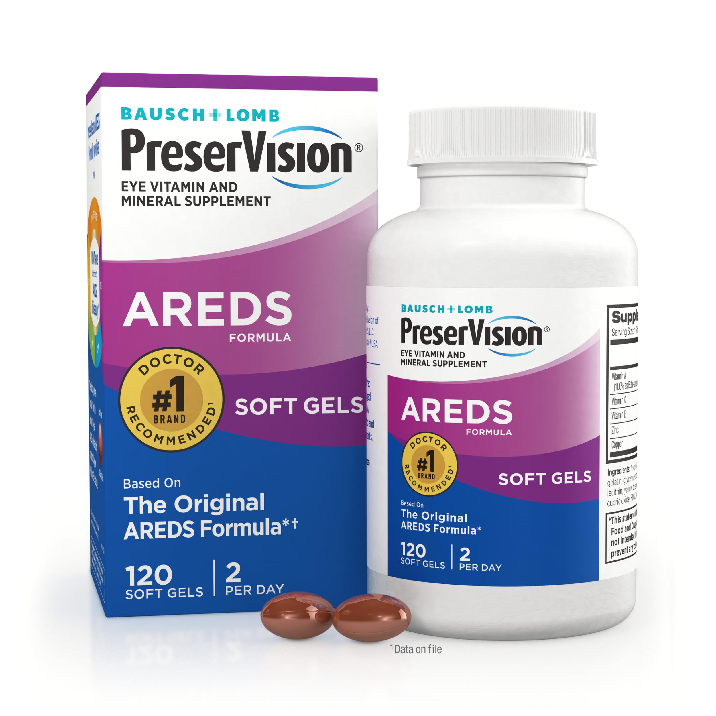 PreserVision AREDS Eye Vitamins, #1 Eye Doctor Recommended Brand, Multivitamin with Copper, Vitamin A, C & E, Zinc Supplements, 120 Softgels PreserVision buy supplements canada