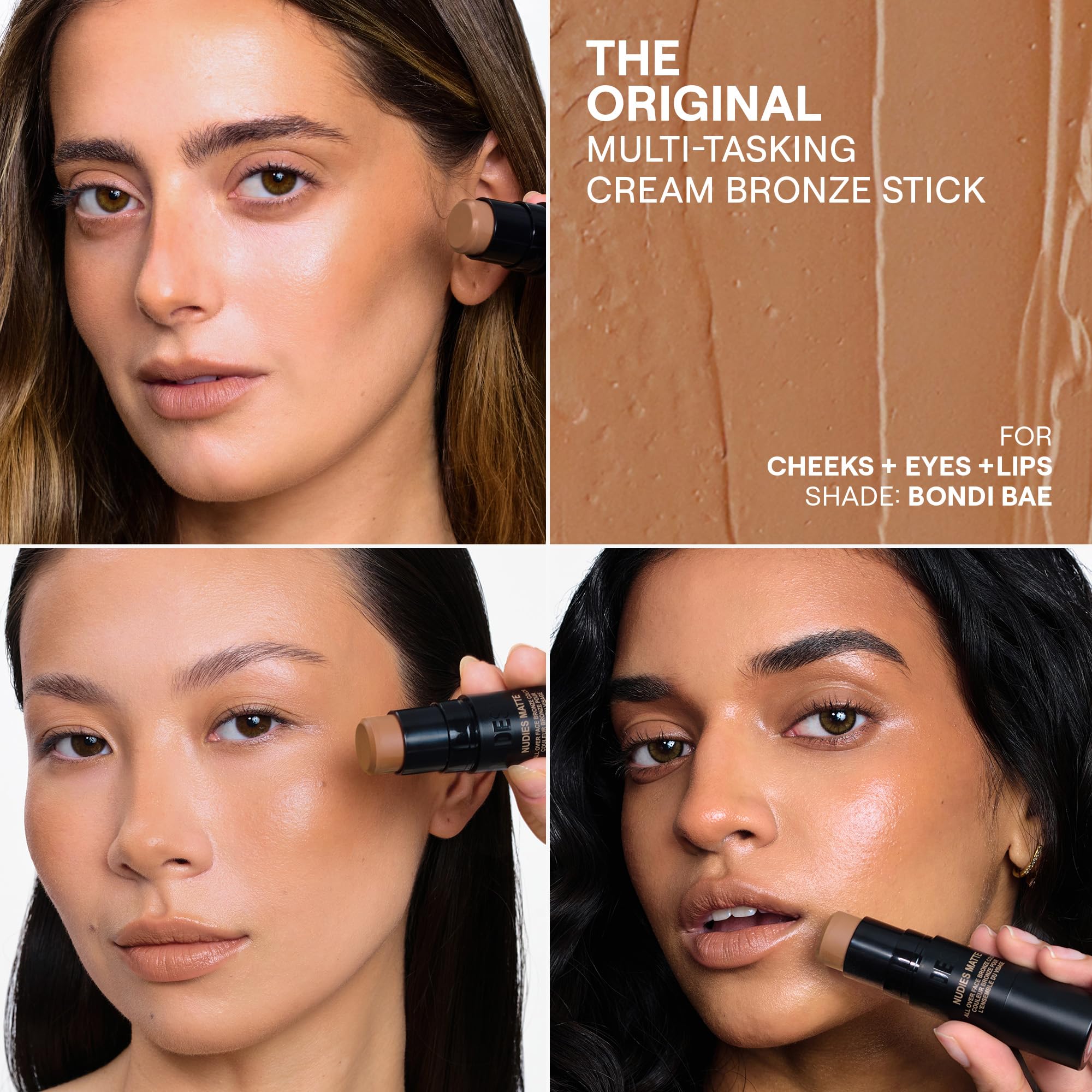 Nudestix Nudies Bronze All Over Matte Bronzing Stick – 3-in-1 Cream Bronzer for Cheeks, Eyes & Lips with Built-In Brush | Natural Contour & Sun-Kissed Glow | Bondi Bae Nudestix buy supplements canada