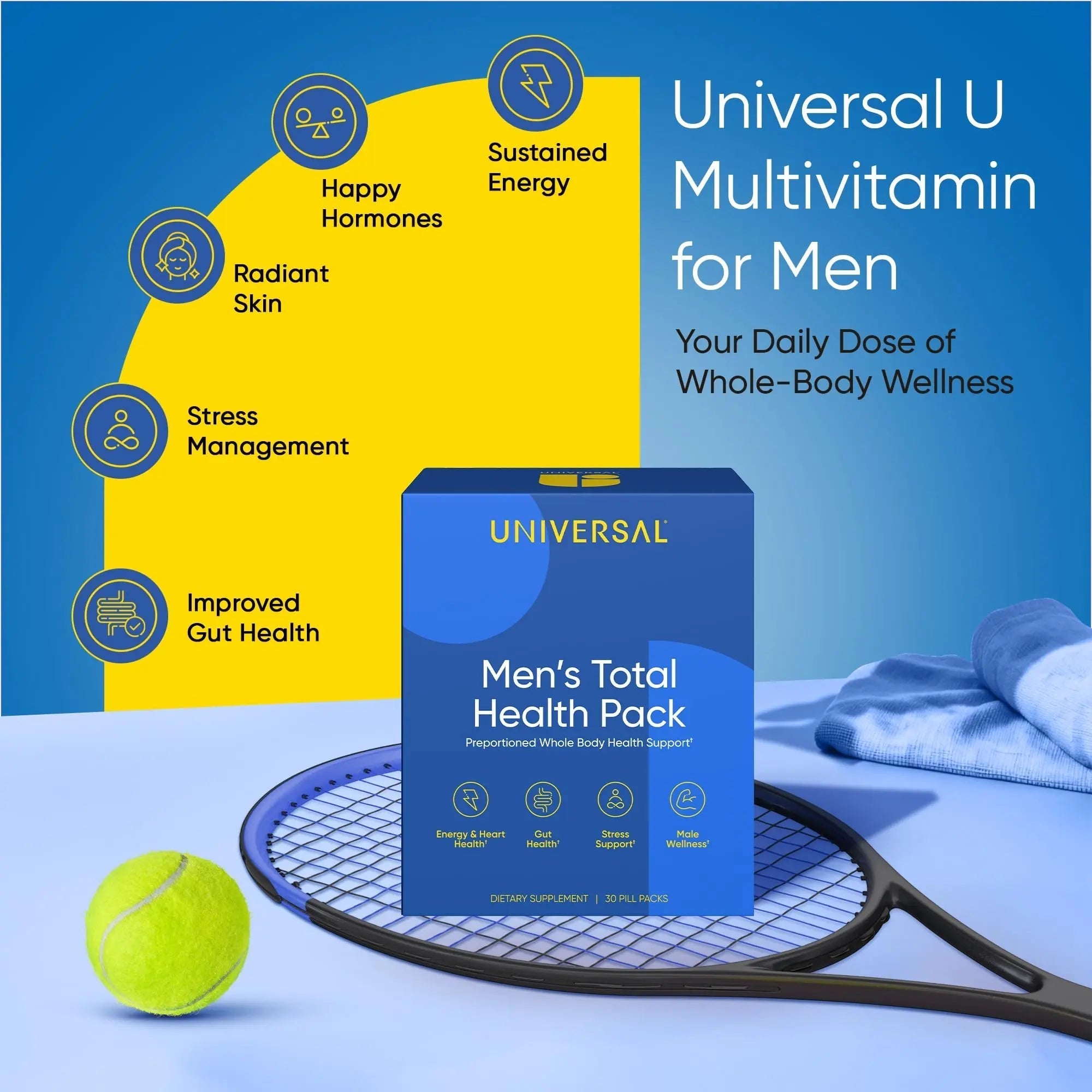 Men's Total Health Daily Vitamin Packs - 22 Essential Minerals & Vitamins for Men, All-in-One Multivitamin Supplement for Energy Universal U buy supplements canada