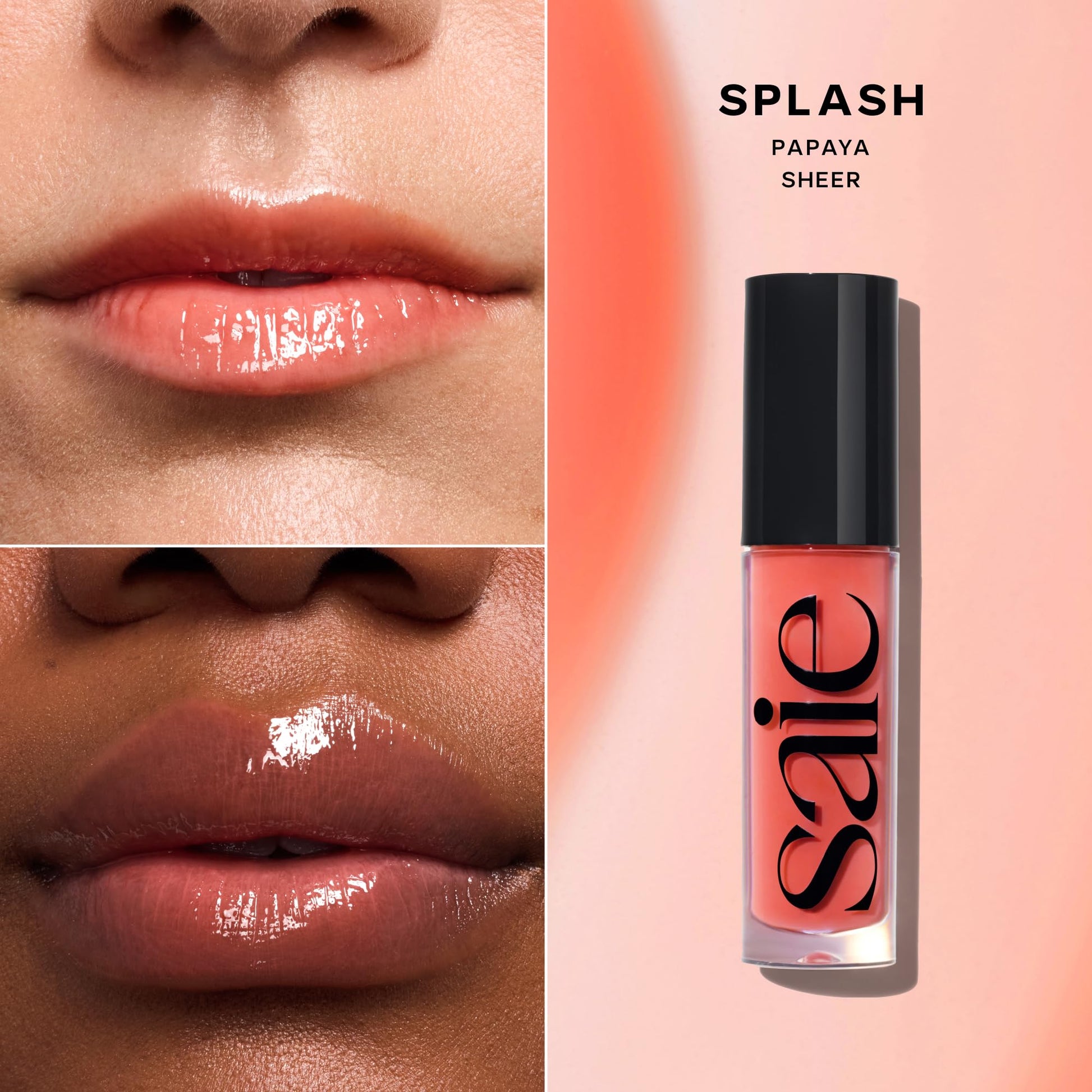 Saie Dewy Glow Duo - Dew Liquid Blush - (.40 oz, Hottie), Glossybounce Lip Gloss-Oil Hybrid (.17 oz, Splash) - Hydrating, Vegan Makeup for Radiant Cheeks & Lips Saie buy supplements canada
