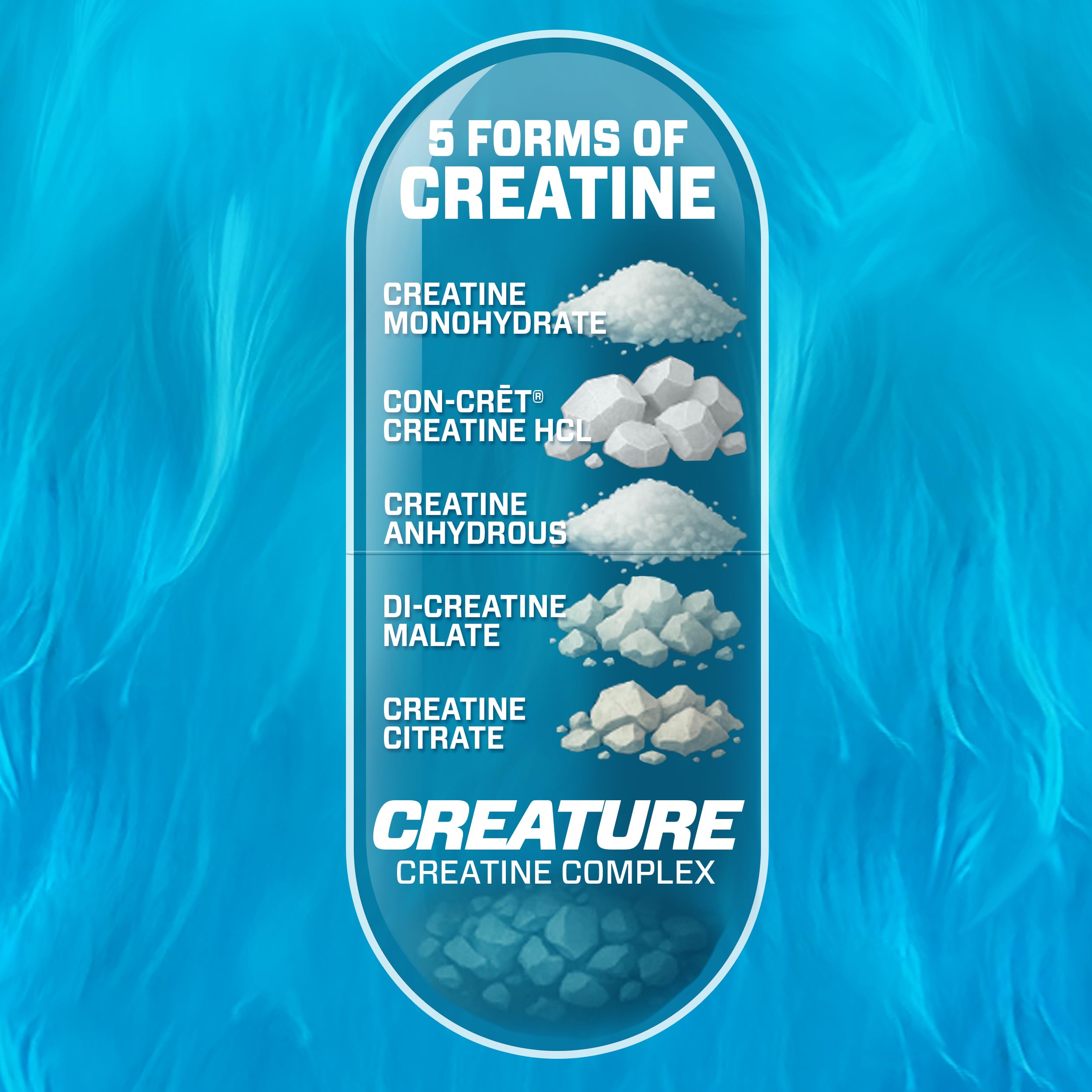 CREATURE® Creatine Complex - Creatine Monohydrate Capsules with 5 Types of Creatine Including Con-Crēt® Creatine HCL, Promotes Muscle, Strength, Endurance, Brain Health, 180 Veggie Caps, 60 Servings CREATURE buy supplements canada