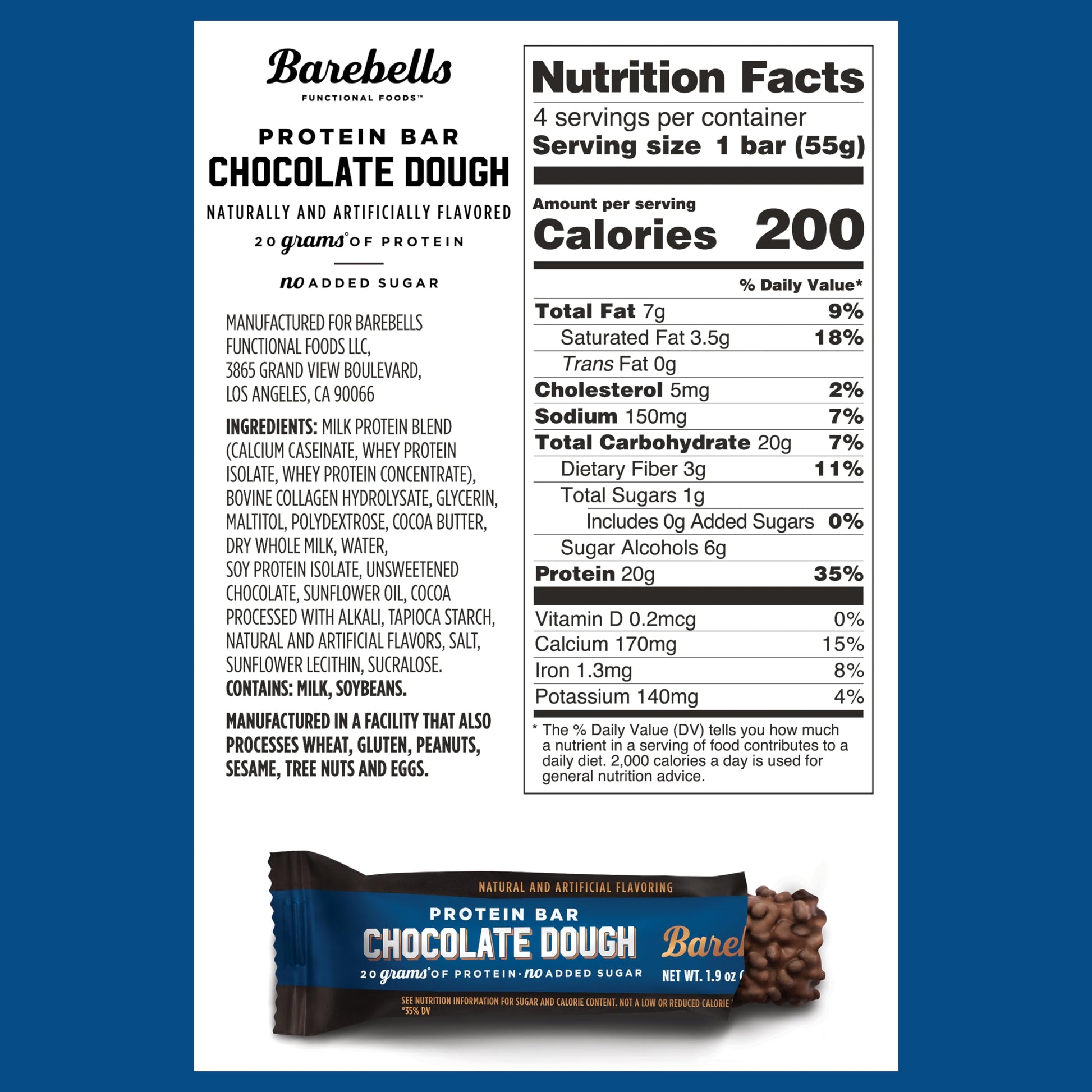BAREBELLS Protein Bars Variety Value Pack - 16 Count, 1.9oz Bars - Protein Snacks BAREBELLS buy supplements canada