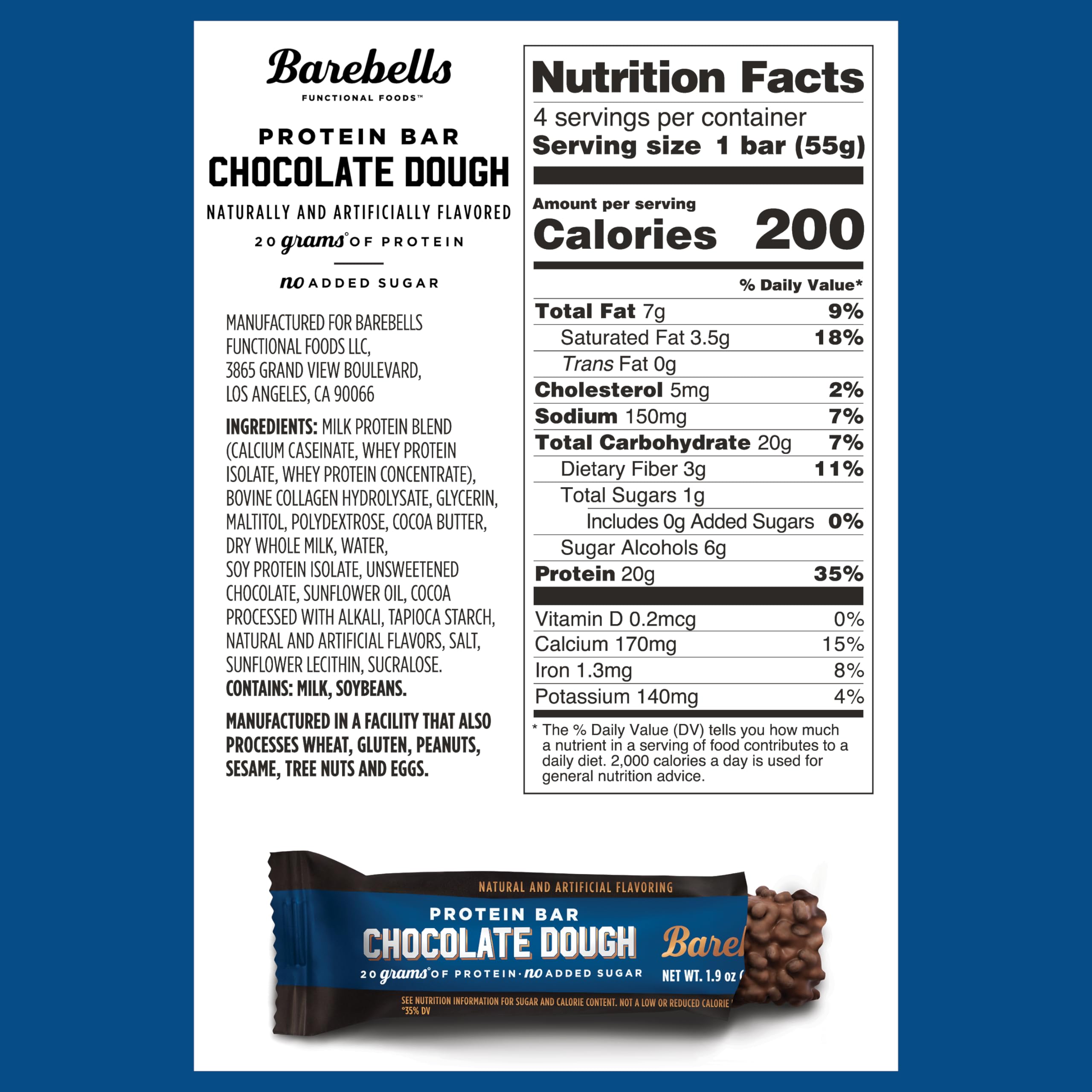 BAREBELLS Protein Bars Variety Value Pack - 16 Count, 1.9oz Bars - Protein Snacks BAREBELLS buy supplements canada
