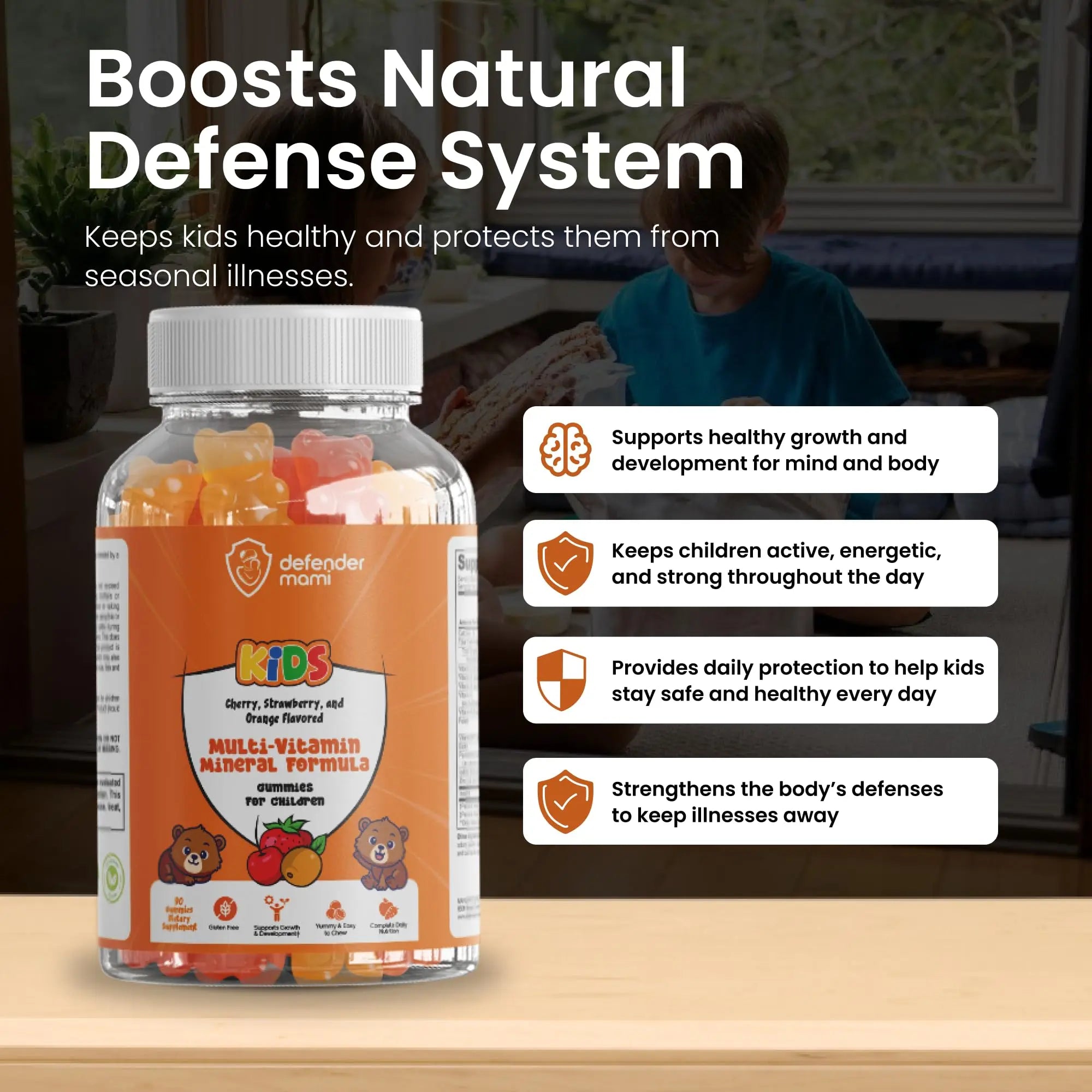 Defender Mami Kids Vitamin Gummies – Multivitamin & Mineral Formula, Non‑GMO · Gluten‑Free, 90 Count Chewables for Daily Immune Defender Mami buy supplements canada