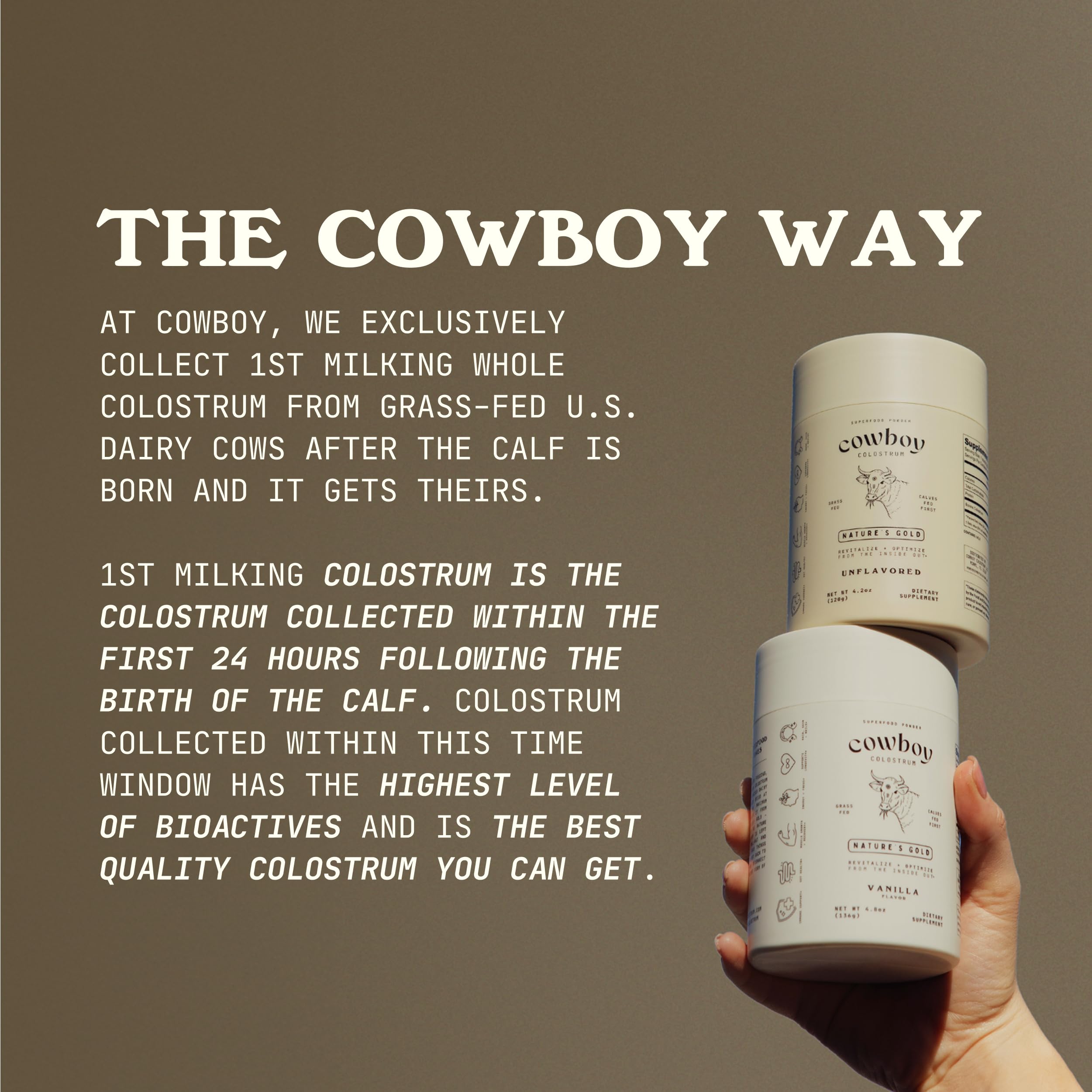 COWBOY COLOSTRUM Powder Travel Packs - Bovine Colostrum Powder - First Day Milking Whole Colostrum - Grass Fed Colostrum Supplement for Gut Health, Immunity, Skin & Hair (Unflavored, 30 Servings) COWBOY COLOSTRUM buy supplements canada