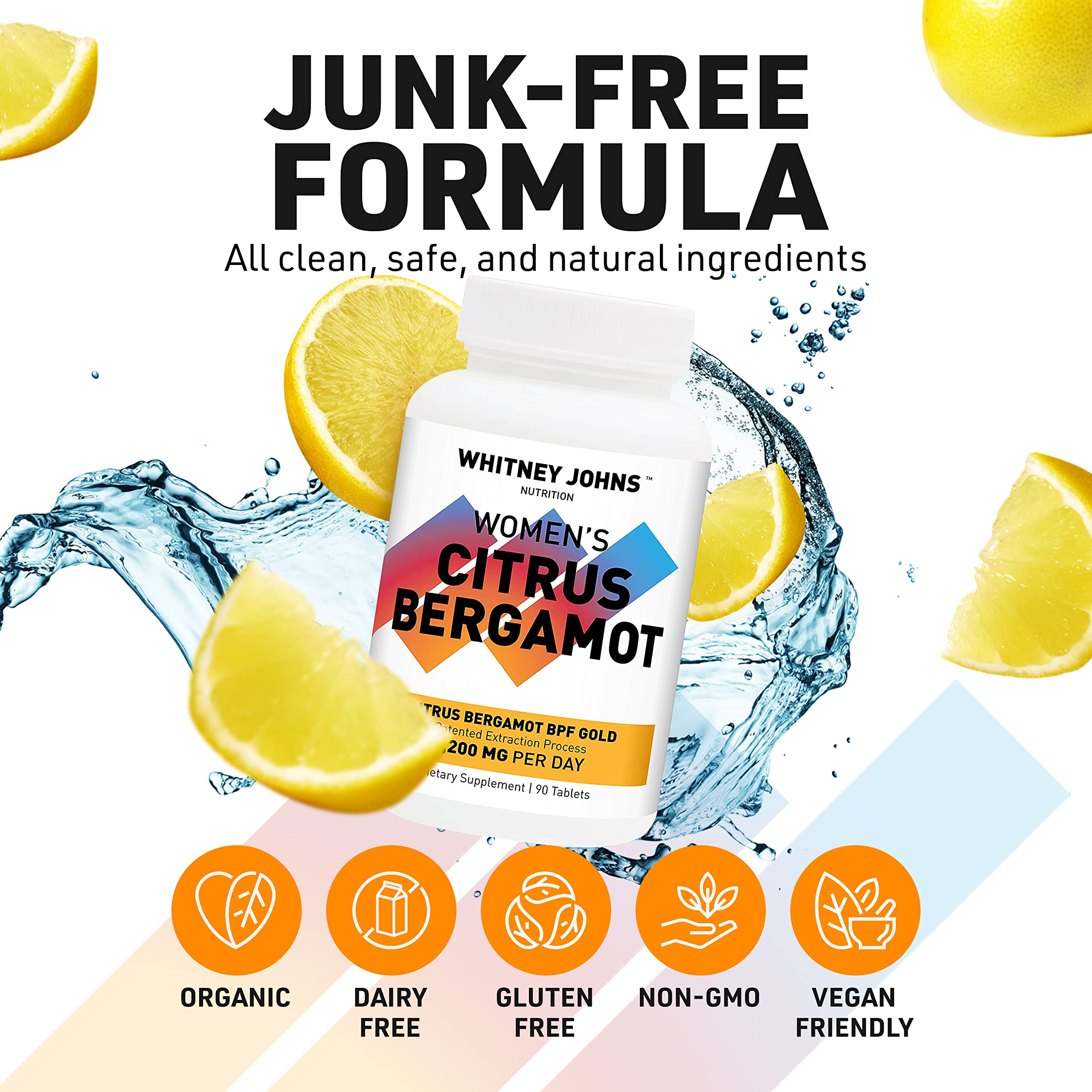 Whitney Johns Citrus Bergamot for Women, Clinically Tested Bergamot Supplement Specifically Formulated for Womens Health and Wellness, Antioxidant, 1200mg, 90 Tablets Whitney Johns buy supplements canada