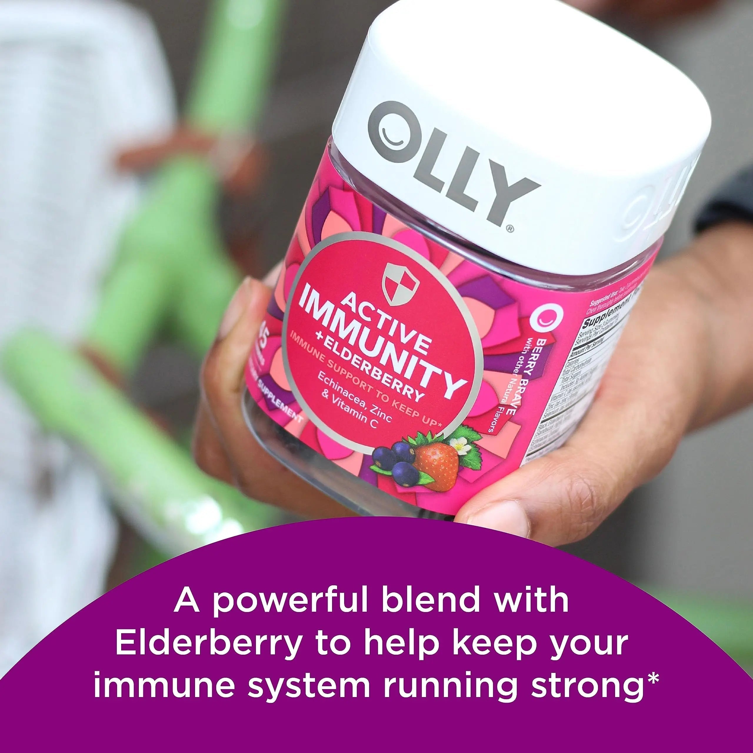 OLLY Kids Immunity Gummy, Immune Support, Wellmune, Elderberry, Vitamin C, Zinc, Chewable Supplement, Cherry - 50 Count & Gummy Active Immunity+Elderberry, 45 Gummies (1 Pack), Berry Flavor OLLY buy supplements canada