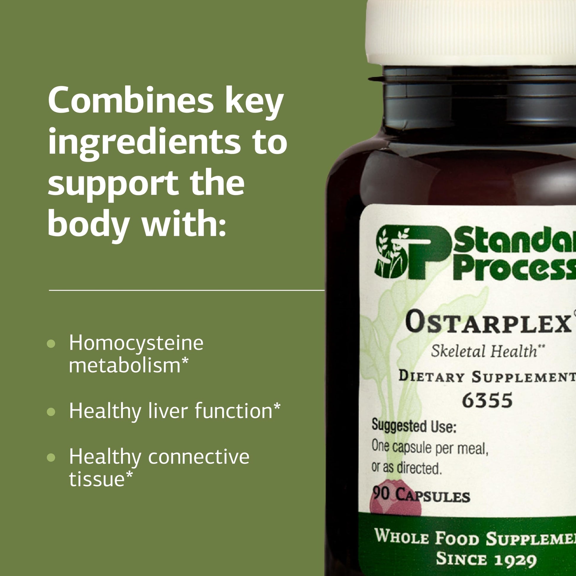 Standard Process Ostarplex - Dietary Supplement for Connective Tissue Health - Aids Liver Health & Function - Contains Vitamin B6 - Non-Dairy - 90 Capsules (90 Servings) Standard Process Inc. buy supplements canada