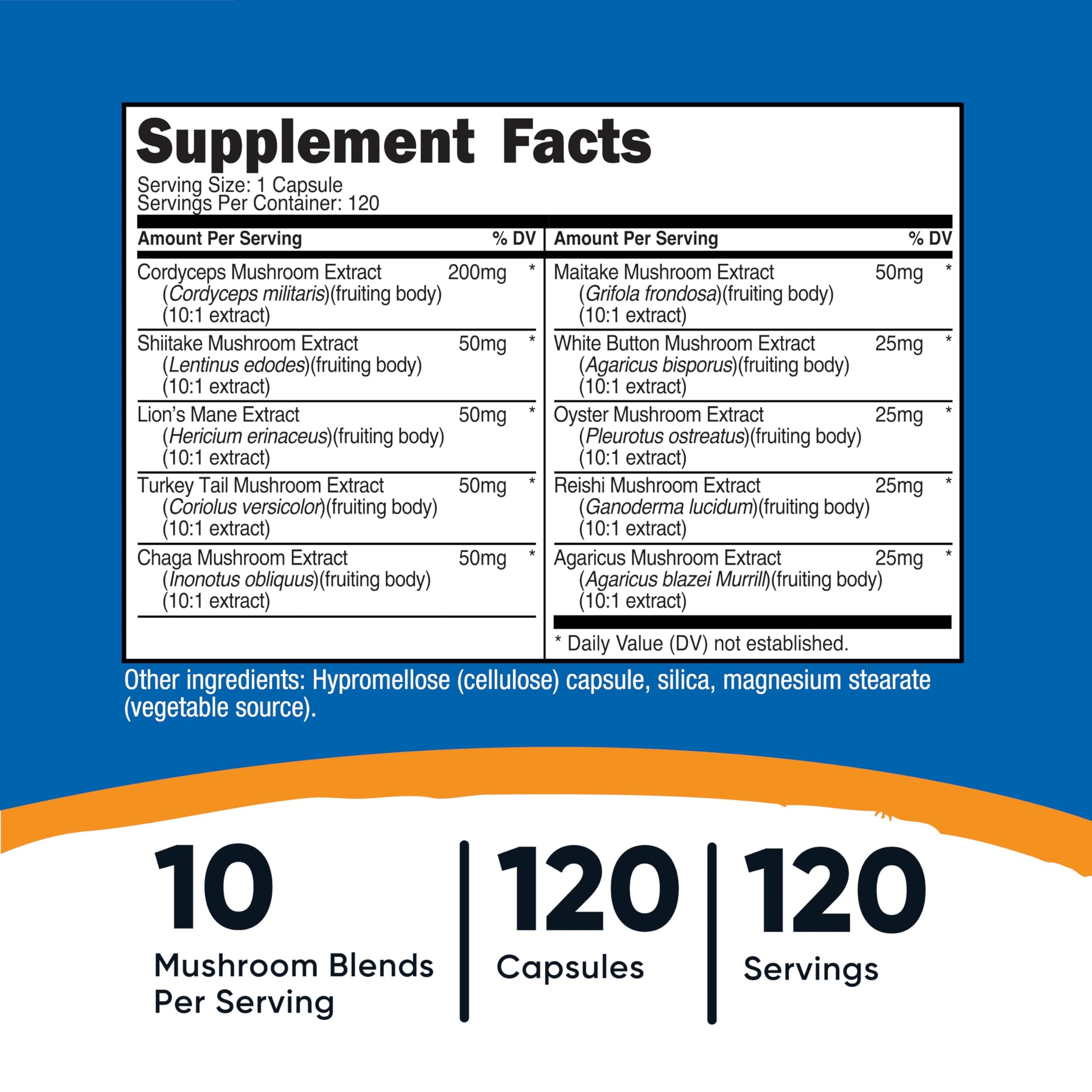 Nutricost Mushroom Complex Supplement, 120 Capsules - 10 Mushroom Blend (with Reishi, Maitake, Shiitake, Lion's Mane, and More) - Non-GMO and Gluten Free Nutricost buy supplements canada