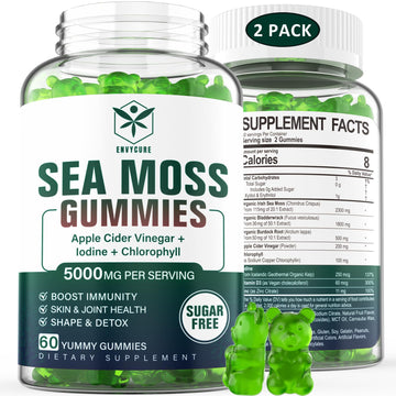 Sugar-Free Sea Moss Iodine Gummies 5000mg, Extra Strength Irish Moss Gel Supplement EnvyCure buy supplements canada