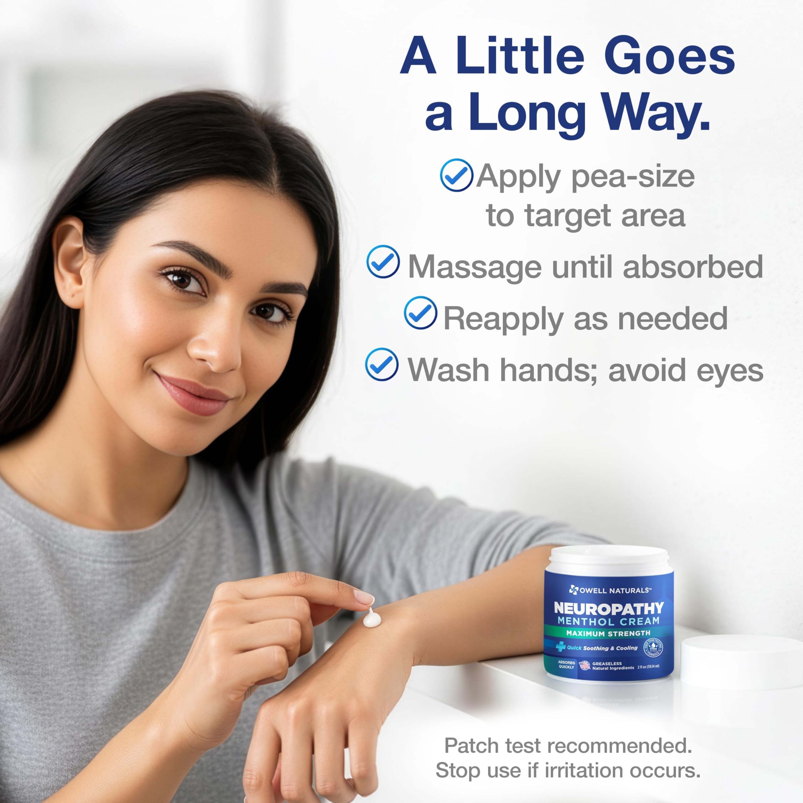 Owell Naturals Neuropathy Cream Extra Strength – Fast Absorbing Cooling for Leg, Feet & Hands – Advanced Soothing Formula with Aloe Vera, Arnica, MSM & Vitamin B6 – Made in USA, 2 fl oz Owell Naturals buy supplements canada