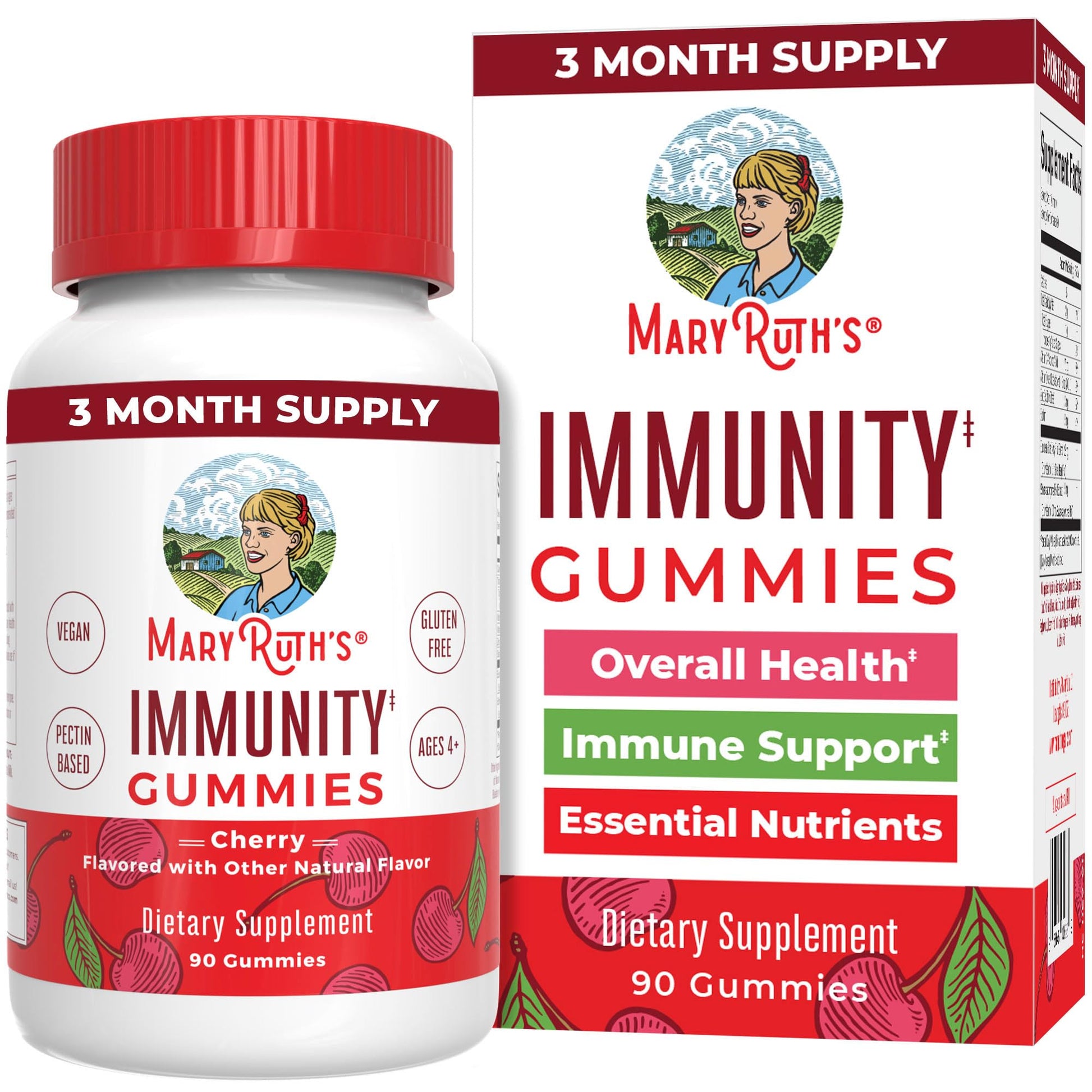 Mary Ruth's 5-1 Immunity Gummies with Elderberry for Kids & Adults | Cherry | Pectin Based | Vegan | 90 Count MARYRUTH'S buy supplements canada