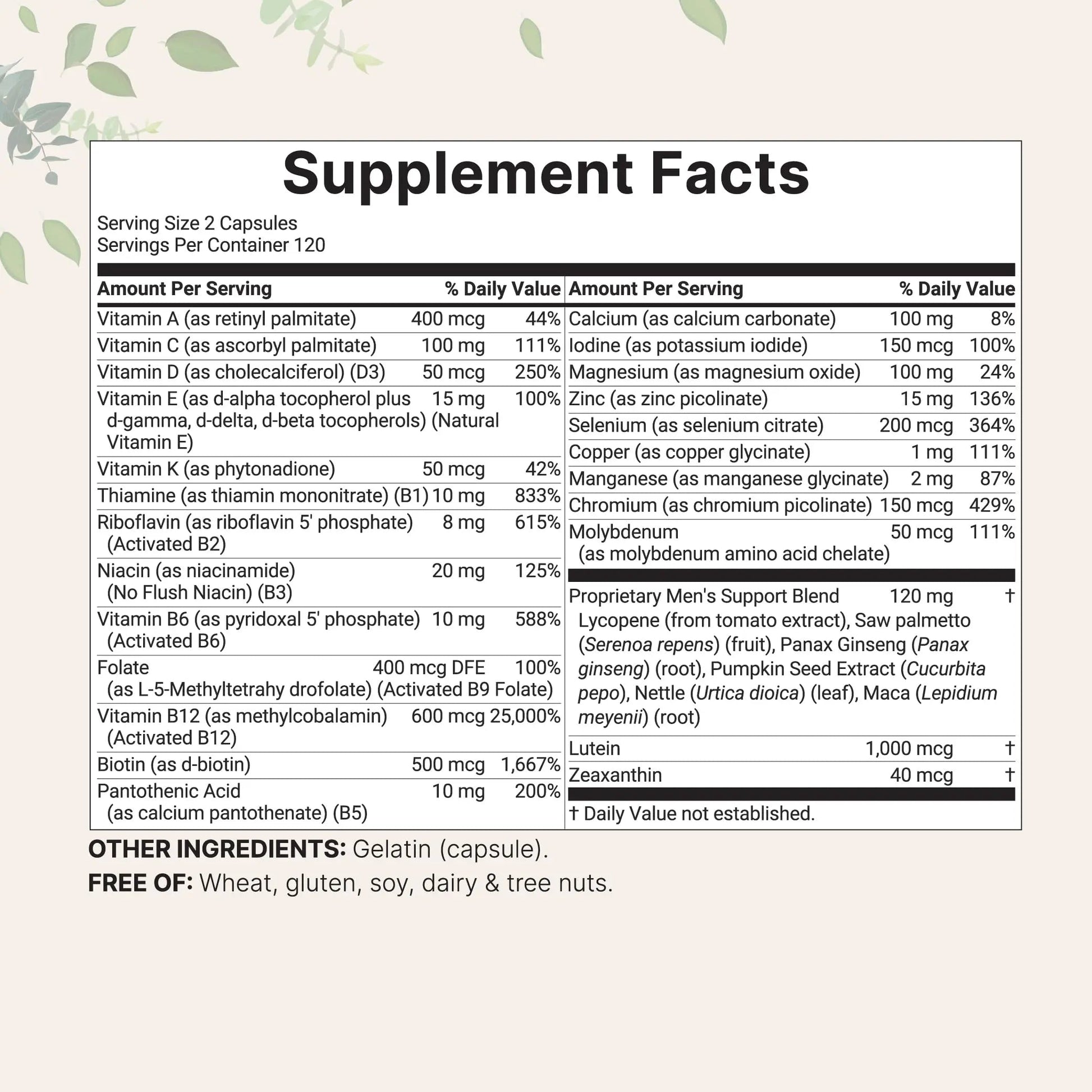 Pure Methylated Multivitamin for Men, 240 Capsules | 30 Key Nutrients with Vitamin C, D, E, B Complex + Methylfolate Micro Ingredients buy supplements canada