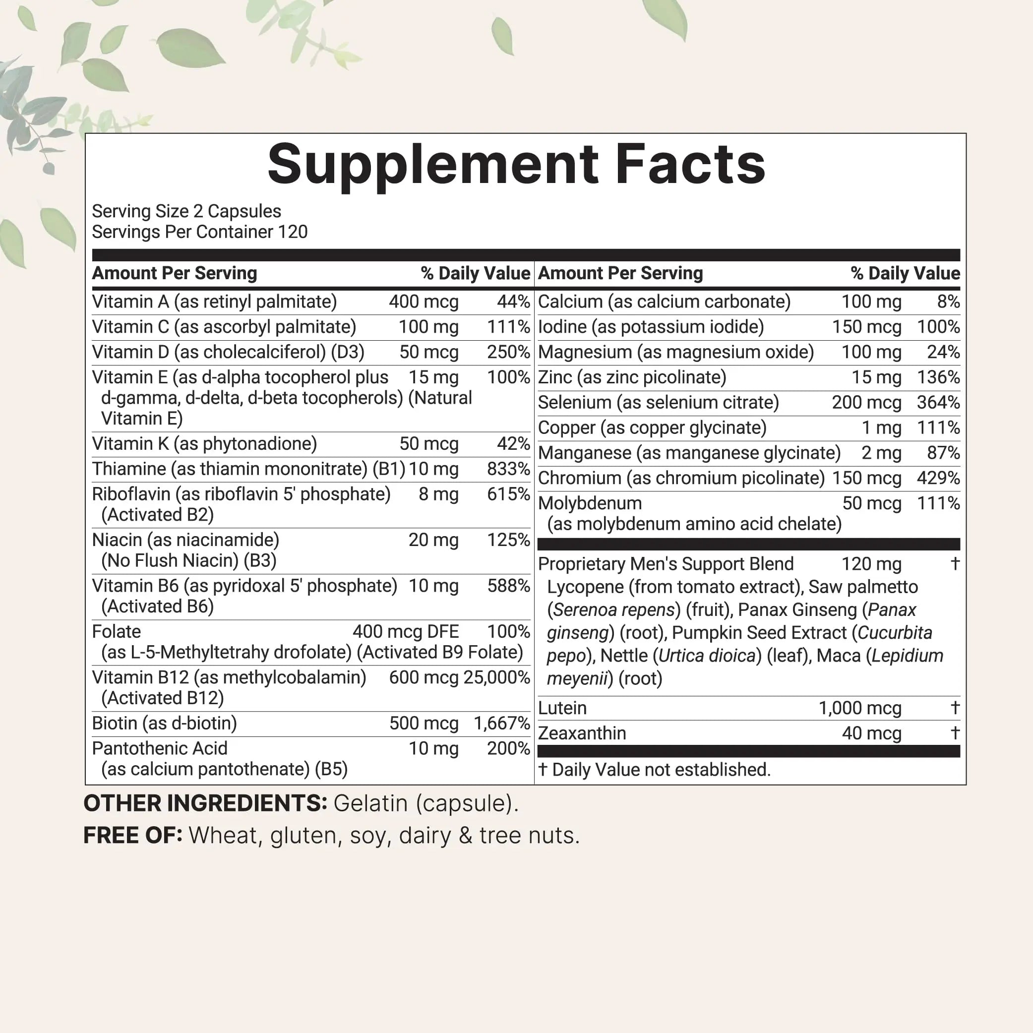 Pure Methylated Multivitamin for Men, 240 Capsules | 30 Key Nutrients with Vitamin C, D, E, B Complex + Methylfolate Micro Ingredients buy supplements canada