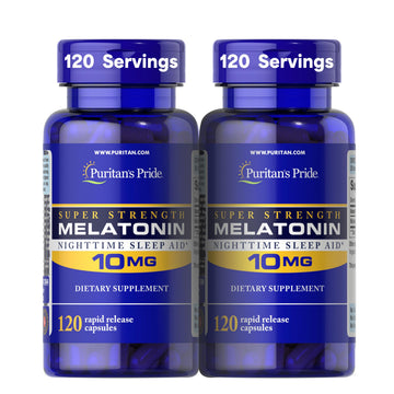 Puritan's Pride Premium Super Strength Melatonin 10mg Sleep Aid, Dietary Supplement for Sound, Restful, & Longer Sleep Support, 4 Month Supply, Puritan's Pride buy supplements canada