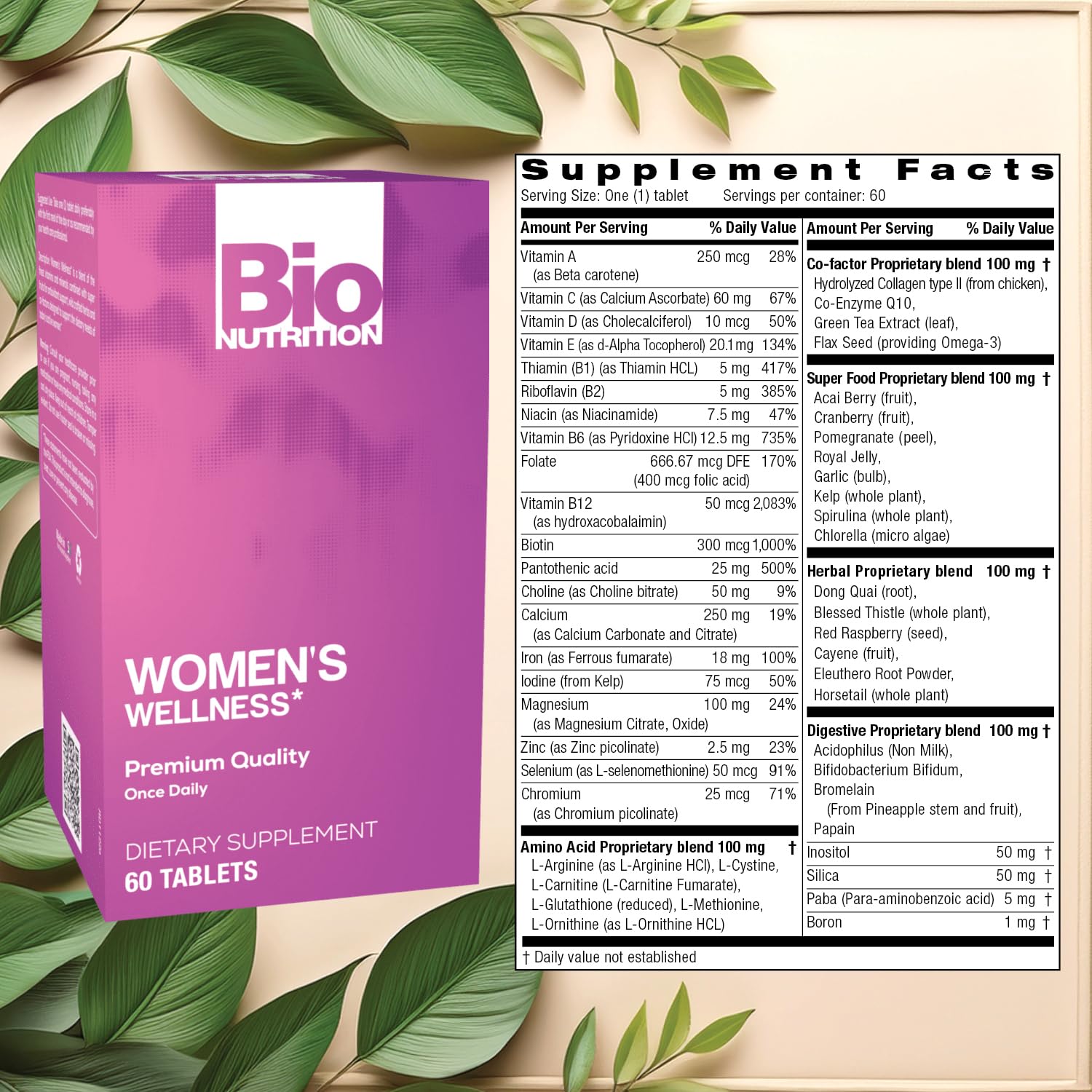 Bio Nutrition Women Wellness Tabs, 60 Count Bio Nutrition buy supplements canada