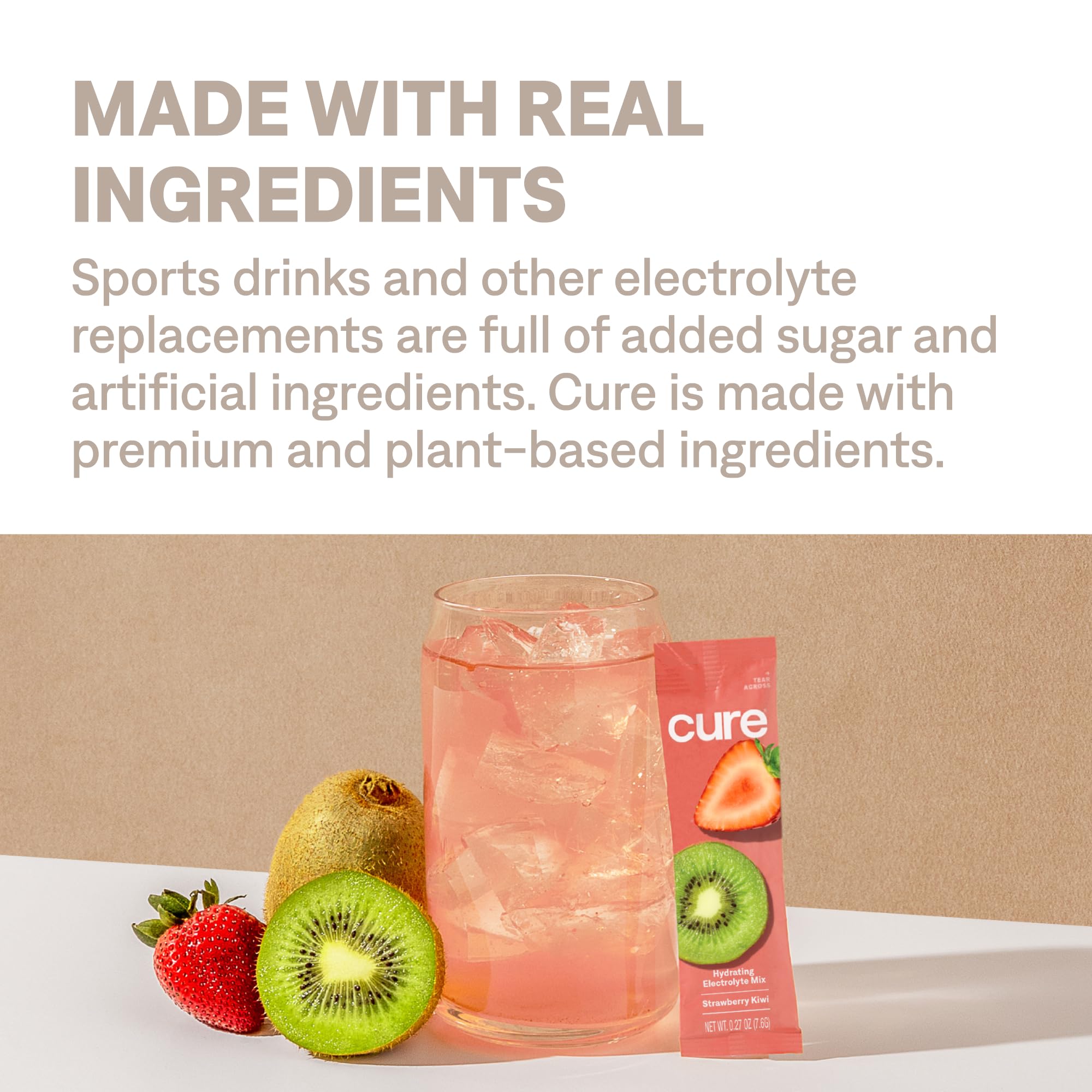 Cure Hydration | Plant-Based Electrolyte Drink Mix | No Added Sugar | FSA-HSA | Dehydration Relief Powder Made with Coconut Water | Non-GMO | Vegan | Pouch of 14 Packets - Blood Orange Cure Hydration buy supplements canada