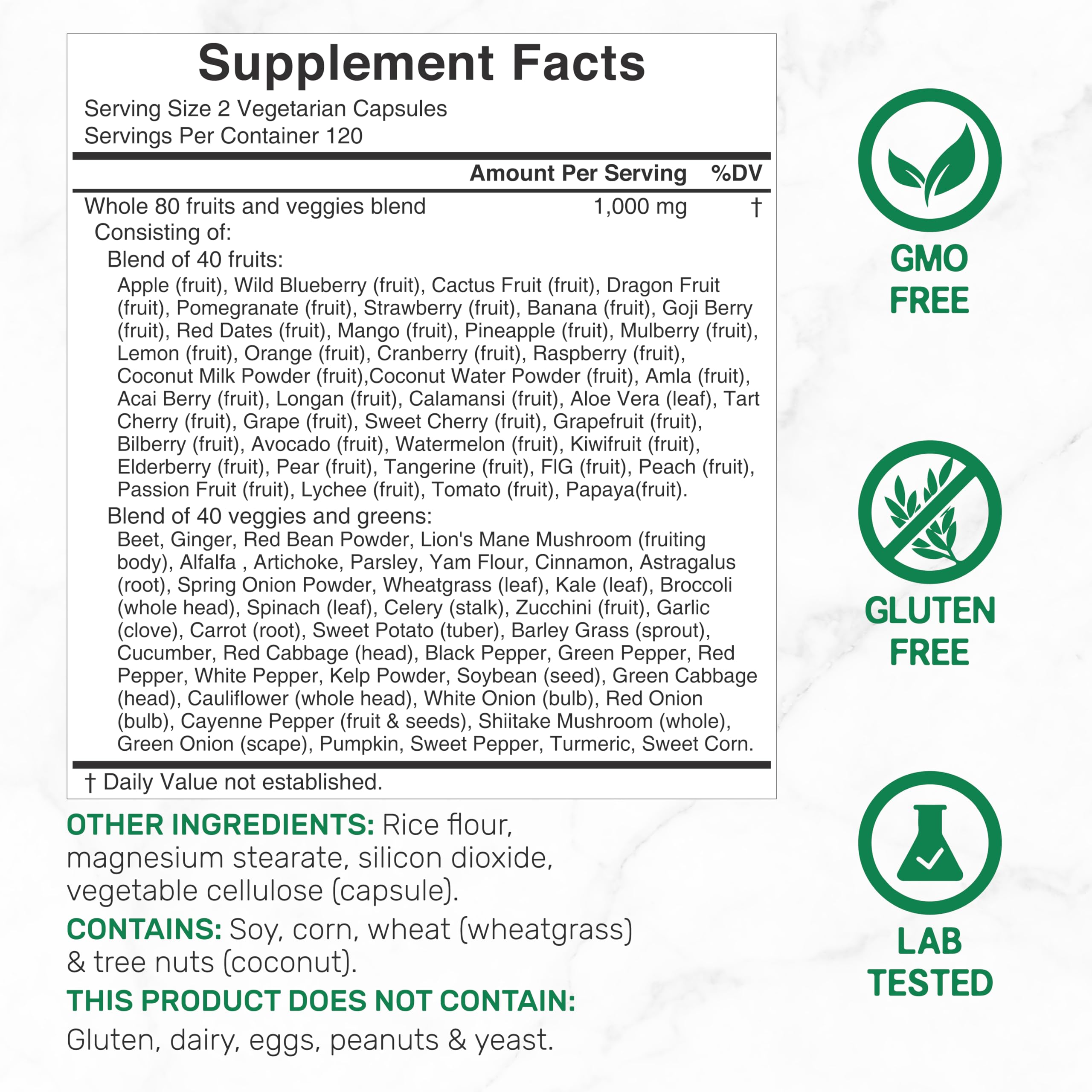 Nature’s Fruits & Veggies Supplement, 240 Veggie Capsules – 80 Whole Food Superfoods for Daily Balance – 40 Fruits with 40 Vegetables and Greens – Non-GMO, Gluten Free DEAL SUPPLEMENT buy supplements canada