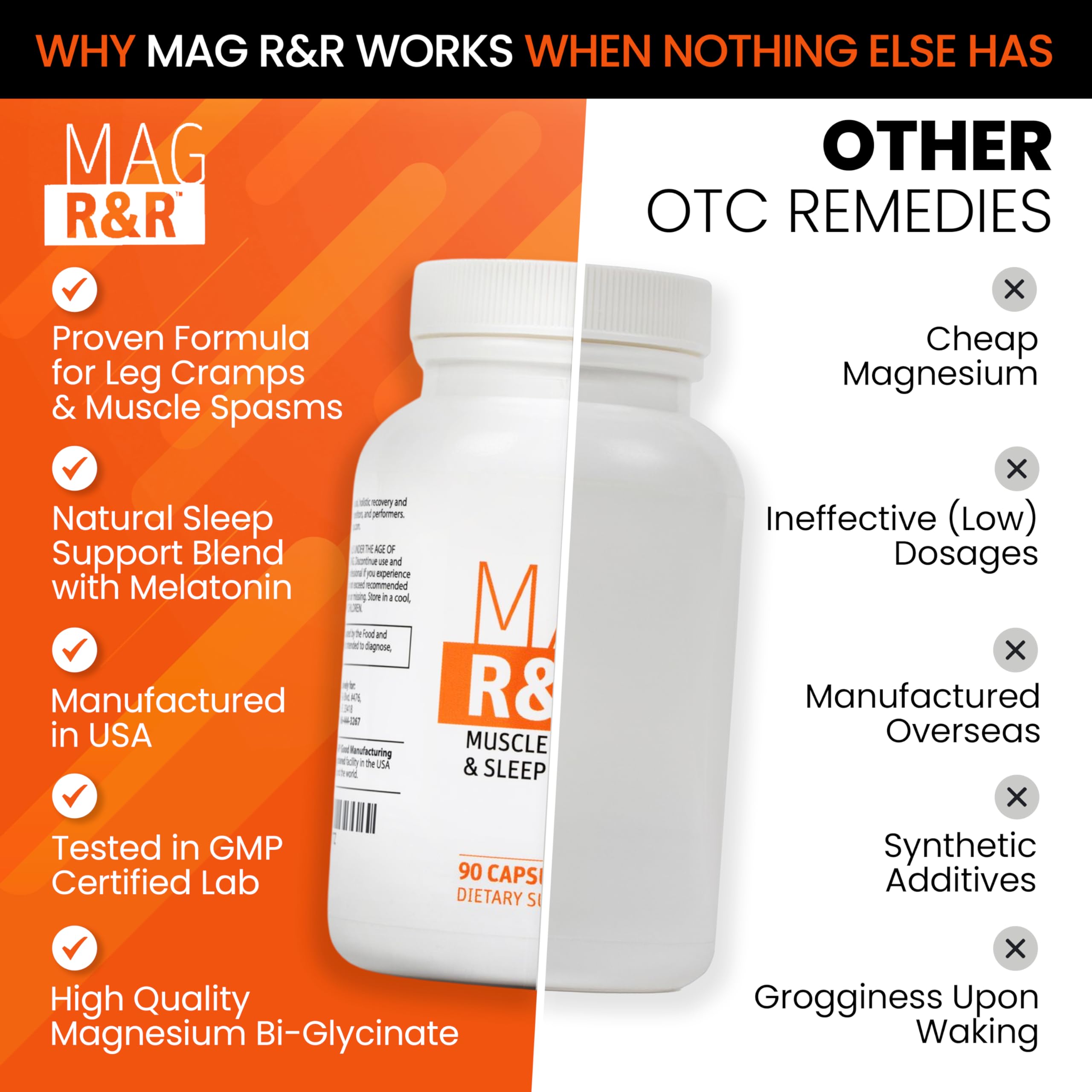 SaltWrap Mag R&R - Nighttime Muscle Cramps Support, Natural Sleep Support for Adults with Magnesium Glycinate for Muscle Spasm and Leg Cramps Relief, 90 Capsules SaltWrap buy supplements canada
