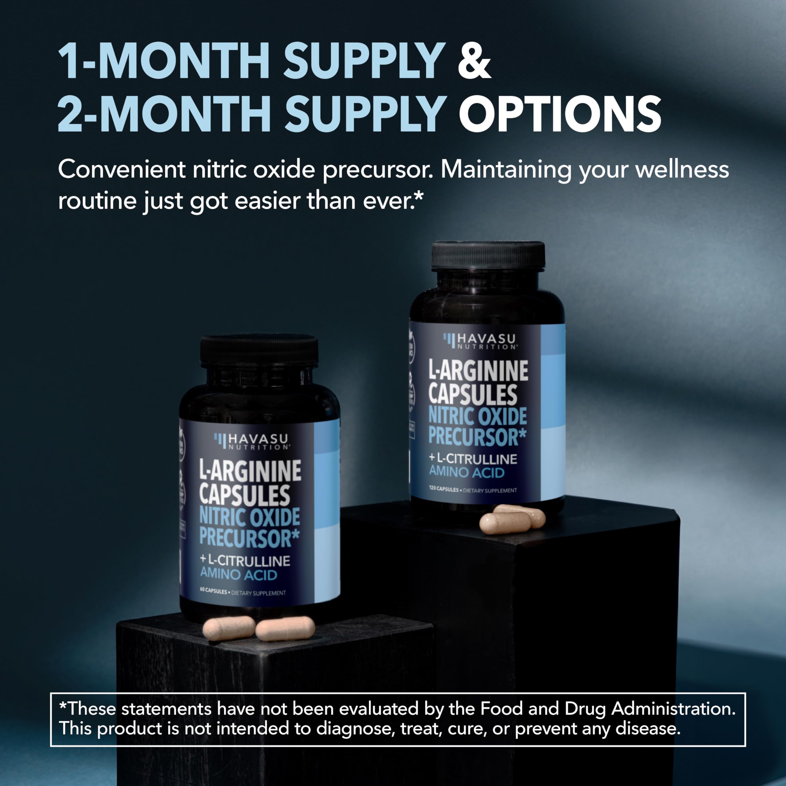 L-Arginine Capsules with L-Citrulline - Nitric Oxide Supplement - L Arginine and L Citrulline Blend - 120 Count - Vegan, Non-GMO Capsules for Performance HAVASU NUTRITION buy supplements canada