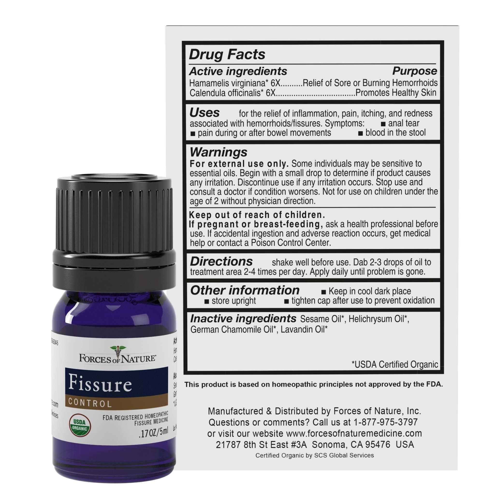 Forces of Nature Hemorrhoid Control Extra Strength (5ml) + Organic Fissure Care (5ml) | Virtual Bundle Forces of Nature buy supplements canada