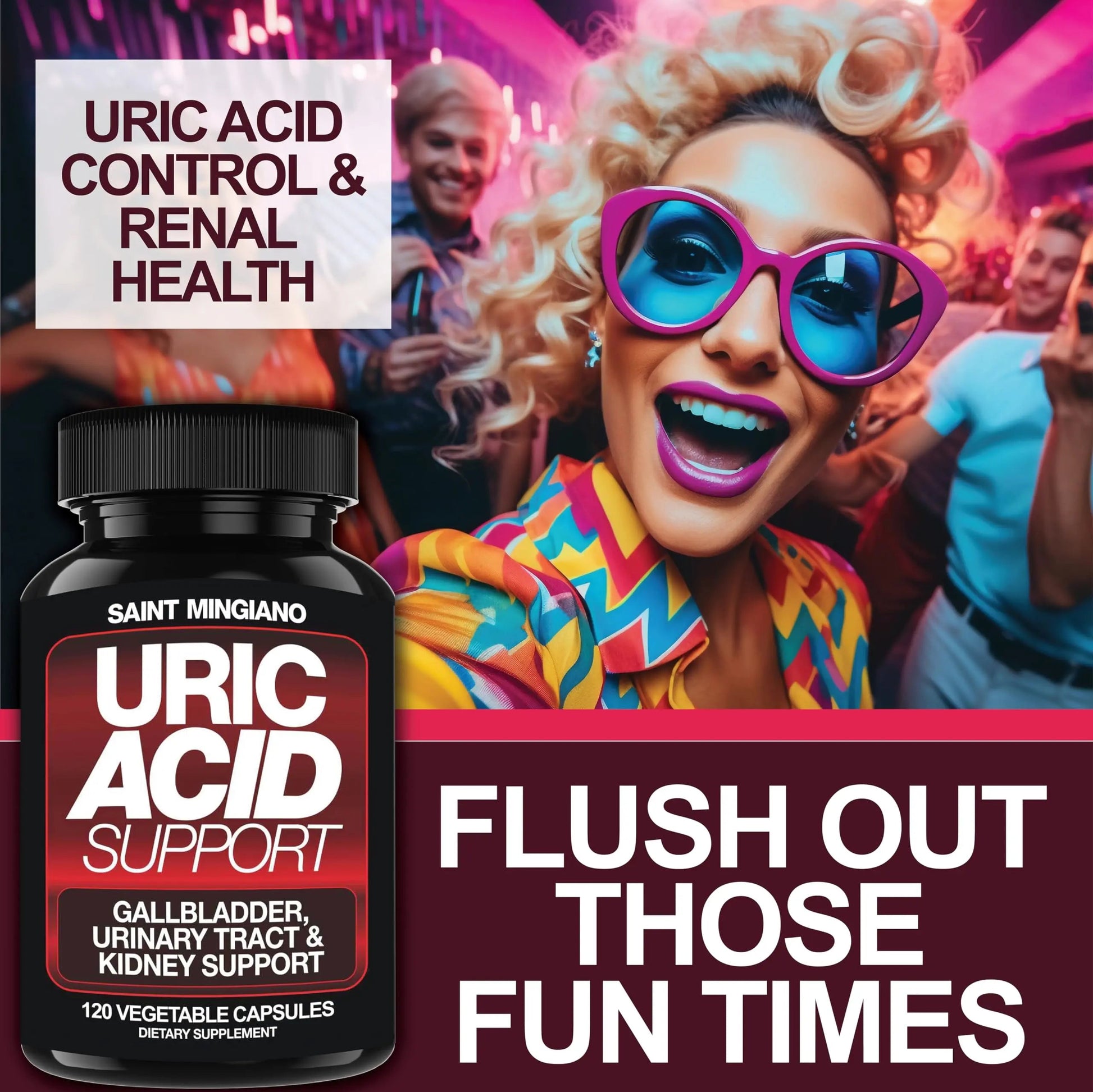 Saint Mingiano Uric Acid Flush for Gout Support -120 Capsules - Supports Kidney Cleanse Detox & Repair, Gallbladder & Urinary Tract Issues - Essential for Detox & Joint Support - Cranberry Extract Saint Mingiano buy supplements canada