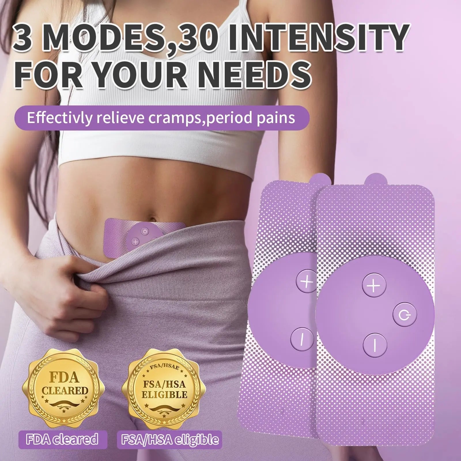 JUSTWILL Wireless Portable Period Cramps Pain Relief Simulator with 3 Modes 30 Intensity Rechargeable TENS Unit for Menstrual Cramp Relief Home Medical Device,Gift for Women Wife Girlfriend Girl JUSTWILL buy supplements canada