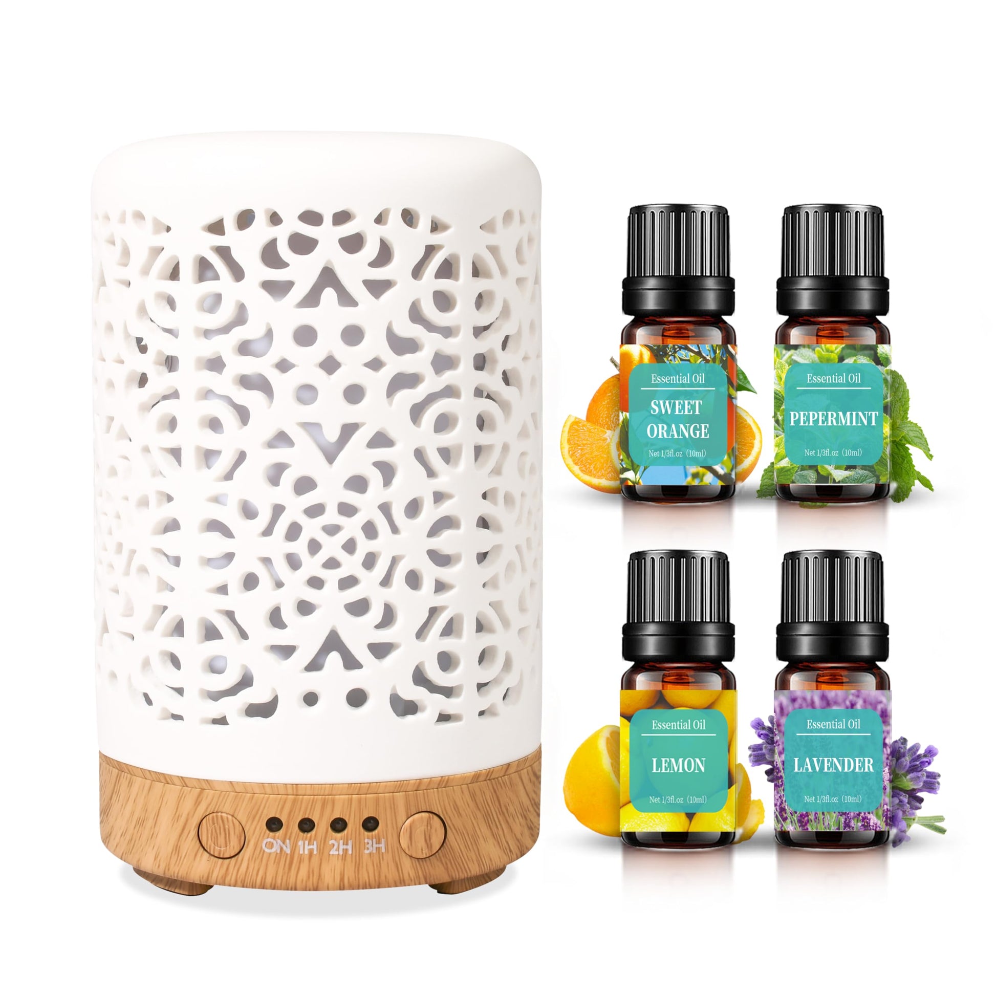 Essential Oil Diffusers, 100ml White Ceramic Diffuser with 7 LED Lights,Ultrasonic Aromatherapy homnas buy supplements canada