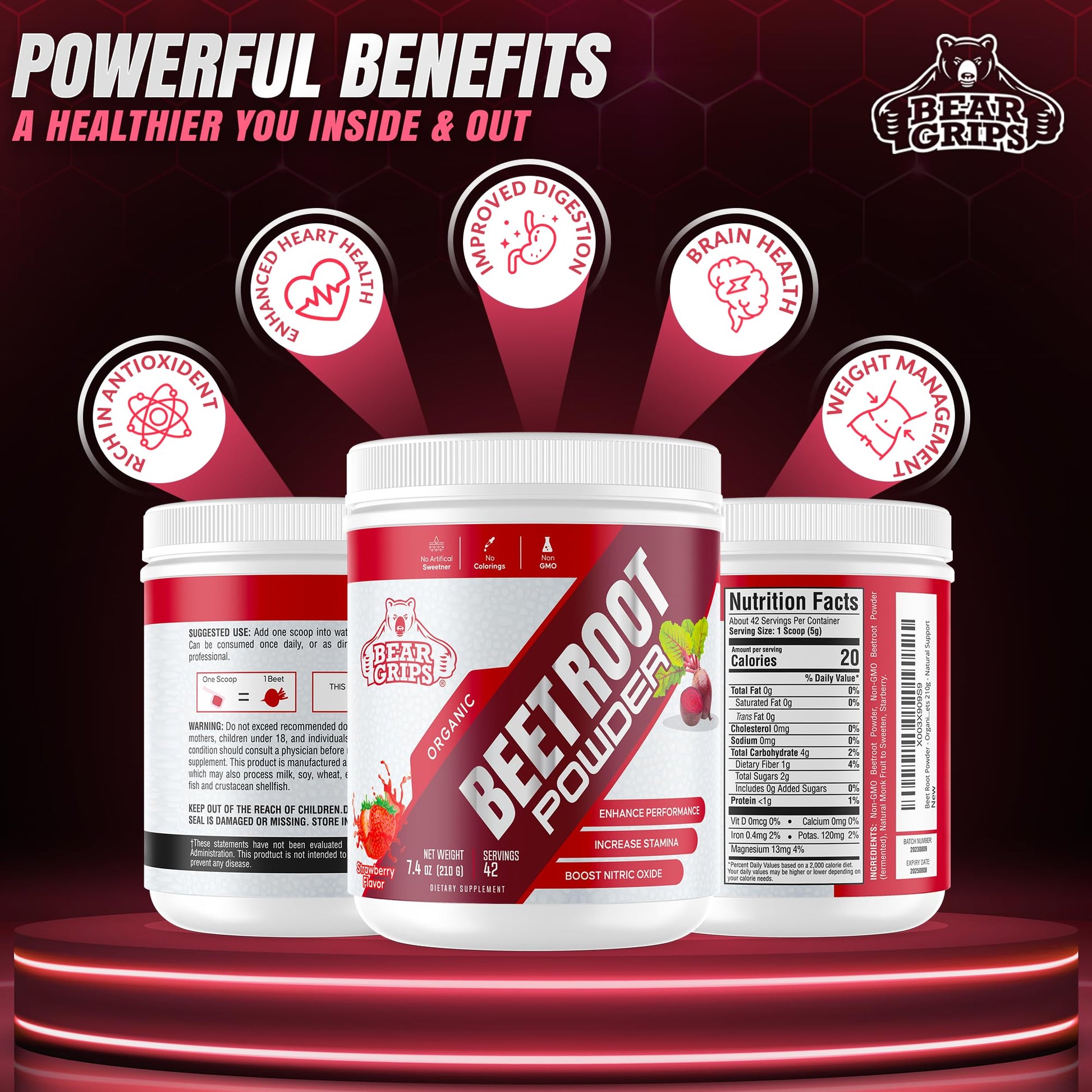 Organic Beet Root Powder - Nitric Oxide Supplement Super Food Beets Supplements Bear Grips buy supplements canada