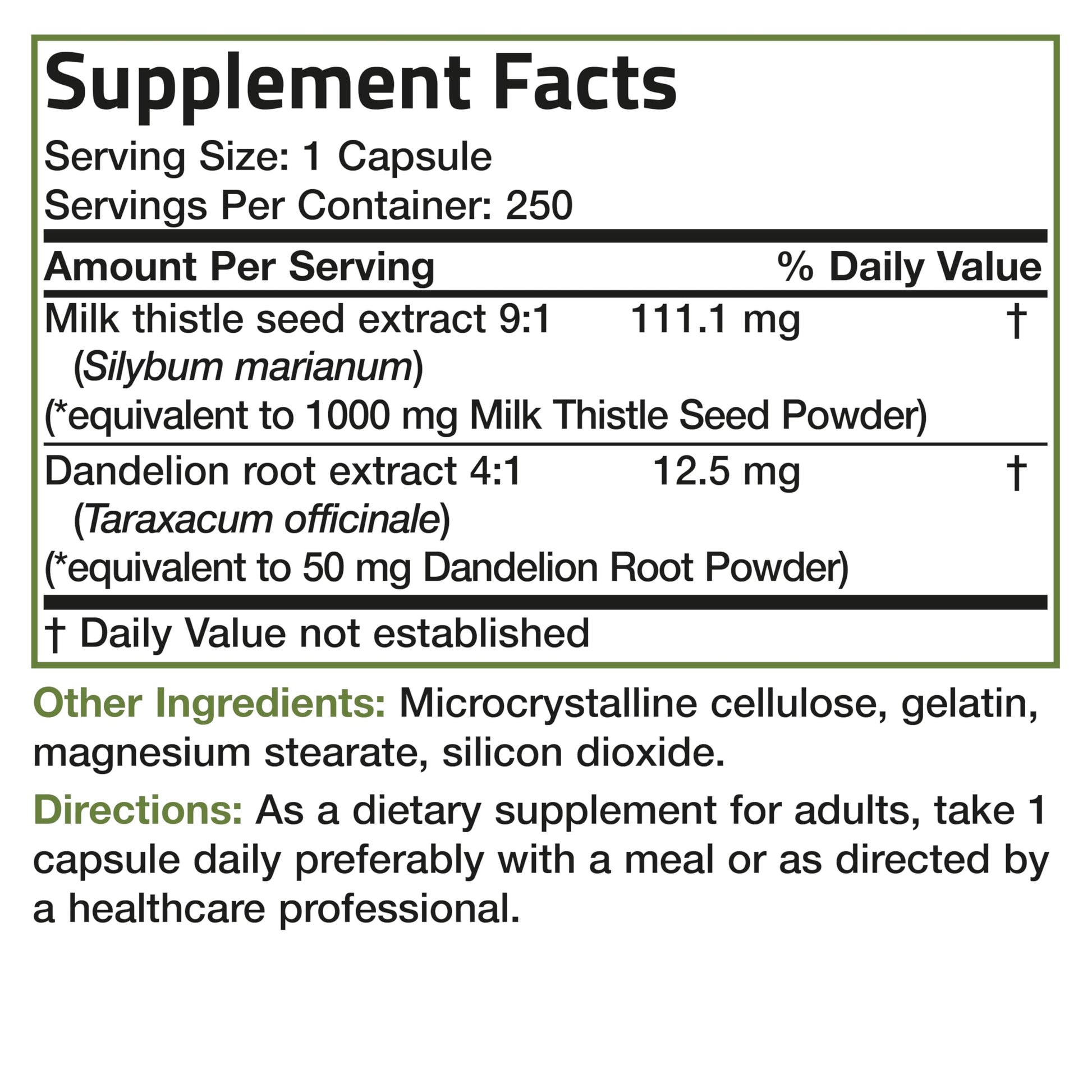 Bronson Milk Thistle Silymarin Marianum & Dandelion Root Liver Health Support Bronson buy supplements canada