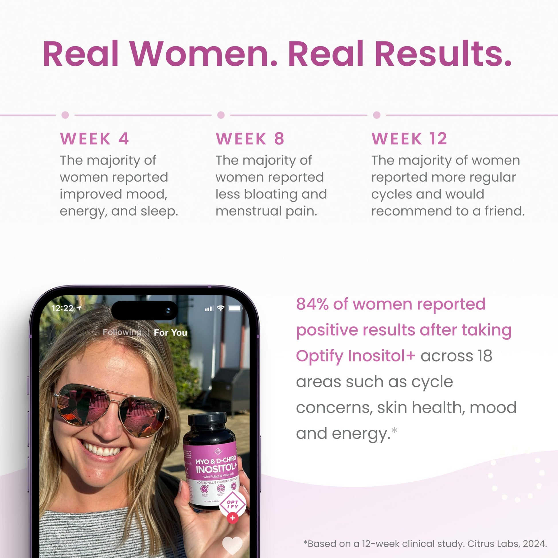 Optify Inositol Supplement for Women – 90-Day Supply – Myo-Inositol and D-Chiro Inositol with Folate and Vitamin D – 40:1 Ratio – Hormone Balance & Ovarian Support - 360 Capsules Optify buy supplements canada