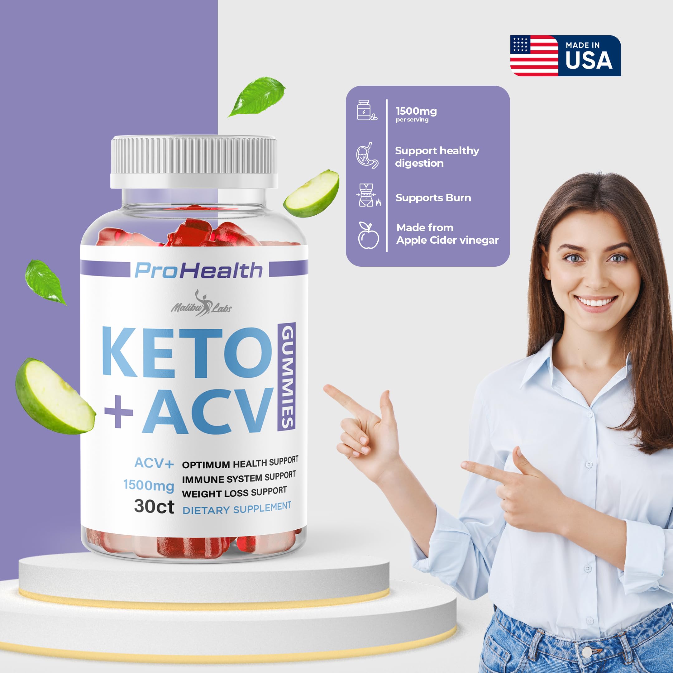 prohealth Keto acv Gummies - 1500mg Once a Day Keto, Strong Time Released Advanced Malibu Labs buy supplements canada