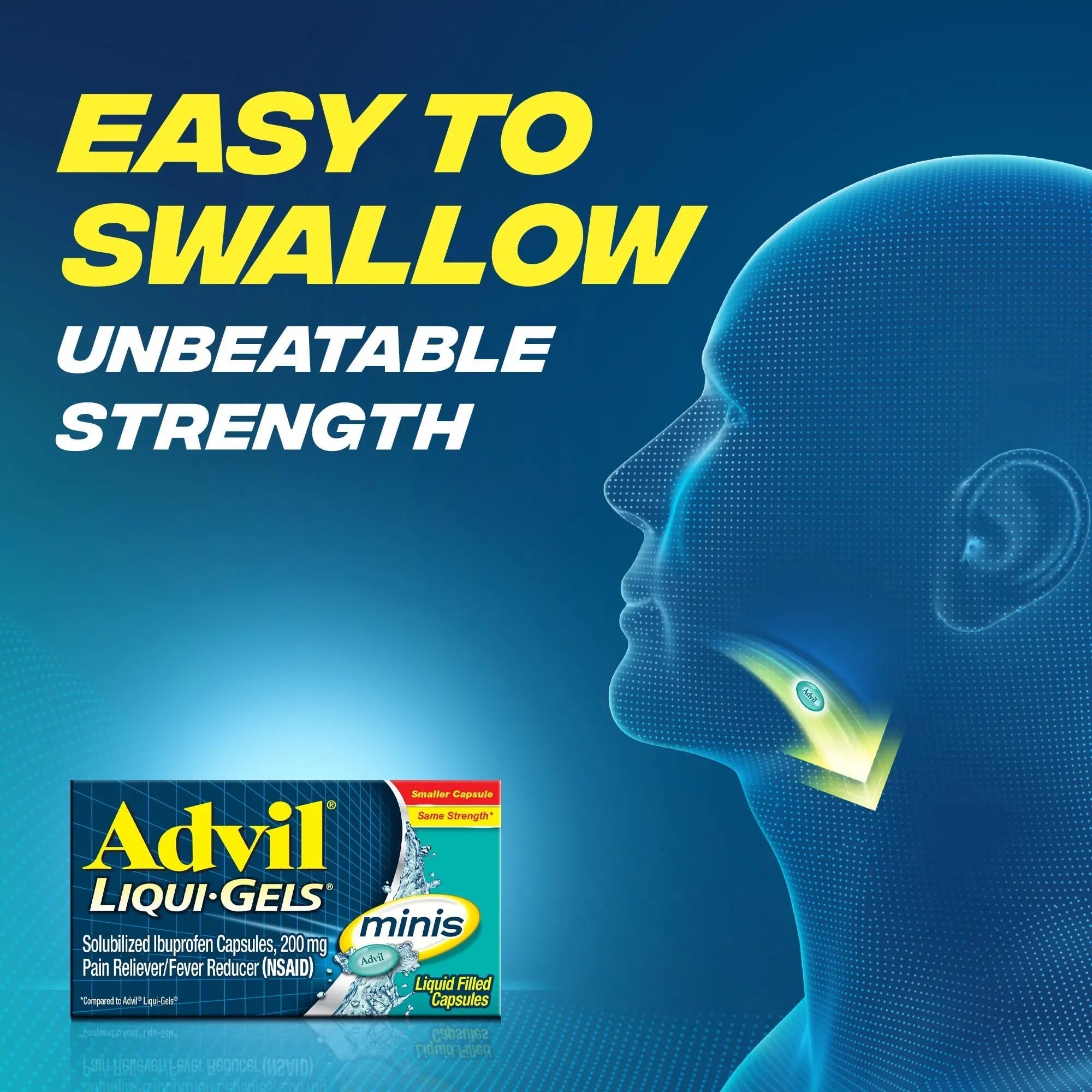 Advil Liqui-Gels minis Pain Reliever and Fever Reducer, Pain Medicine for Adults with Ibuprofen 200mg for Pain Relief - 50x2 Liquid Filled Capsules Advil buy supplements canada