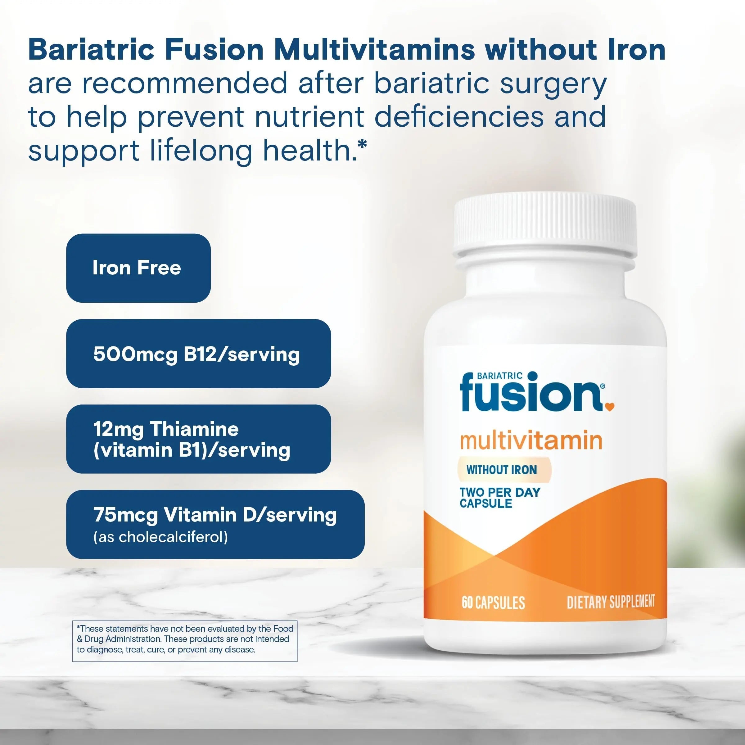 Bariatric Fusion Bariatric Multivitamin Without Iron | Post Bariatric Surgery Patients | Iron Free Bariatric Vitamin Bariatric Fusion buy supplements canada