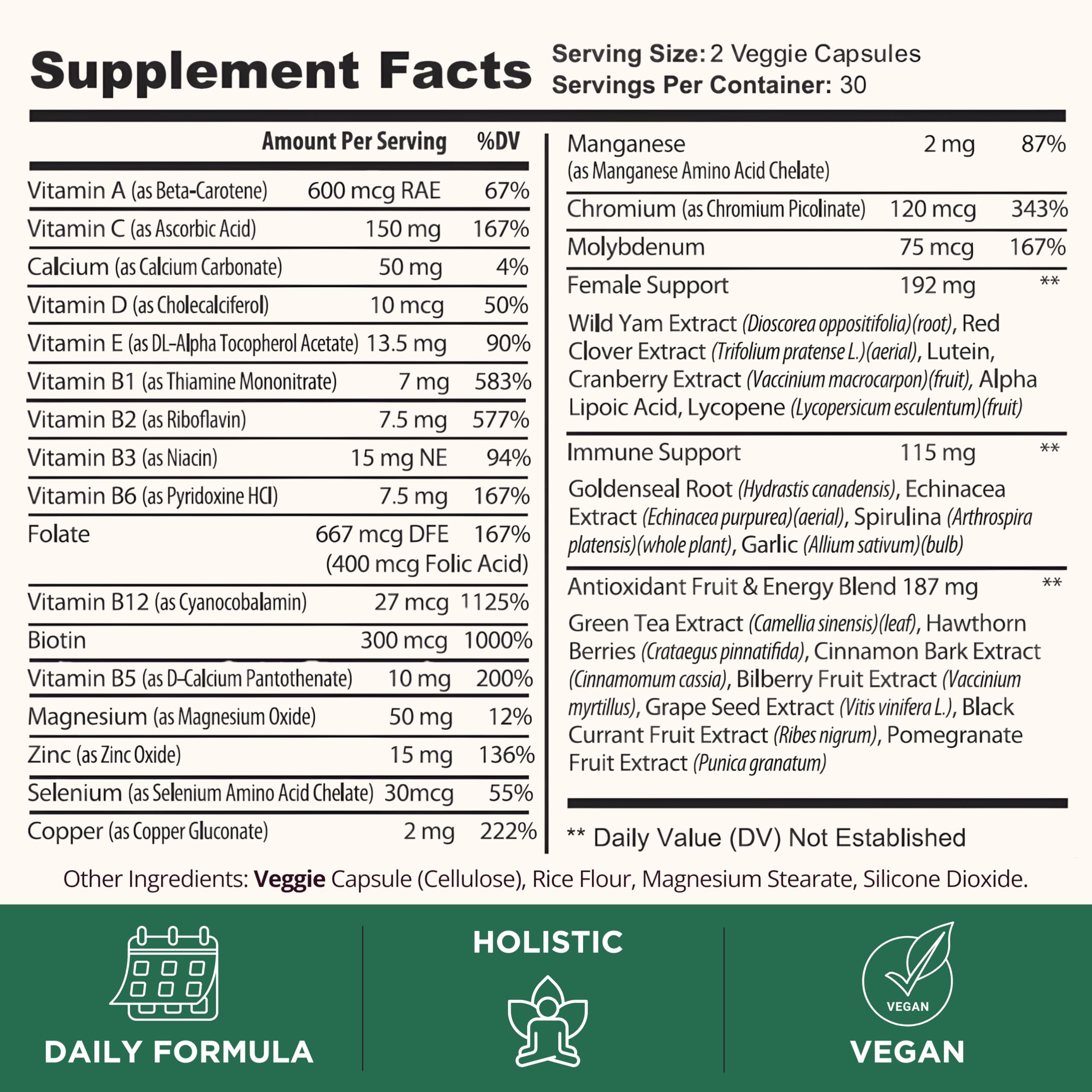 TODICAMP Melanin-Rich Physiology Women's Wellness Formula with 37 Active Ingredients - Daily Multivitamin for Women Hormone Balance, Energy Vitamins for Women, Biotin Supplement for Hair Skin & Nails TODICAMP buy supplements canada